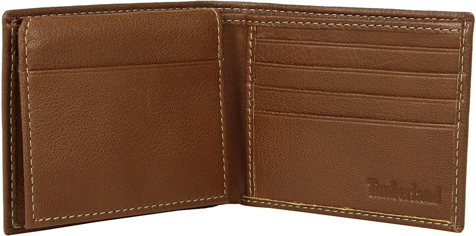 Timberland Men'S Blue Genuine Leather Slim Bifold Wallet with Flip Out ID Pocket image number 6