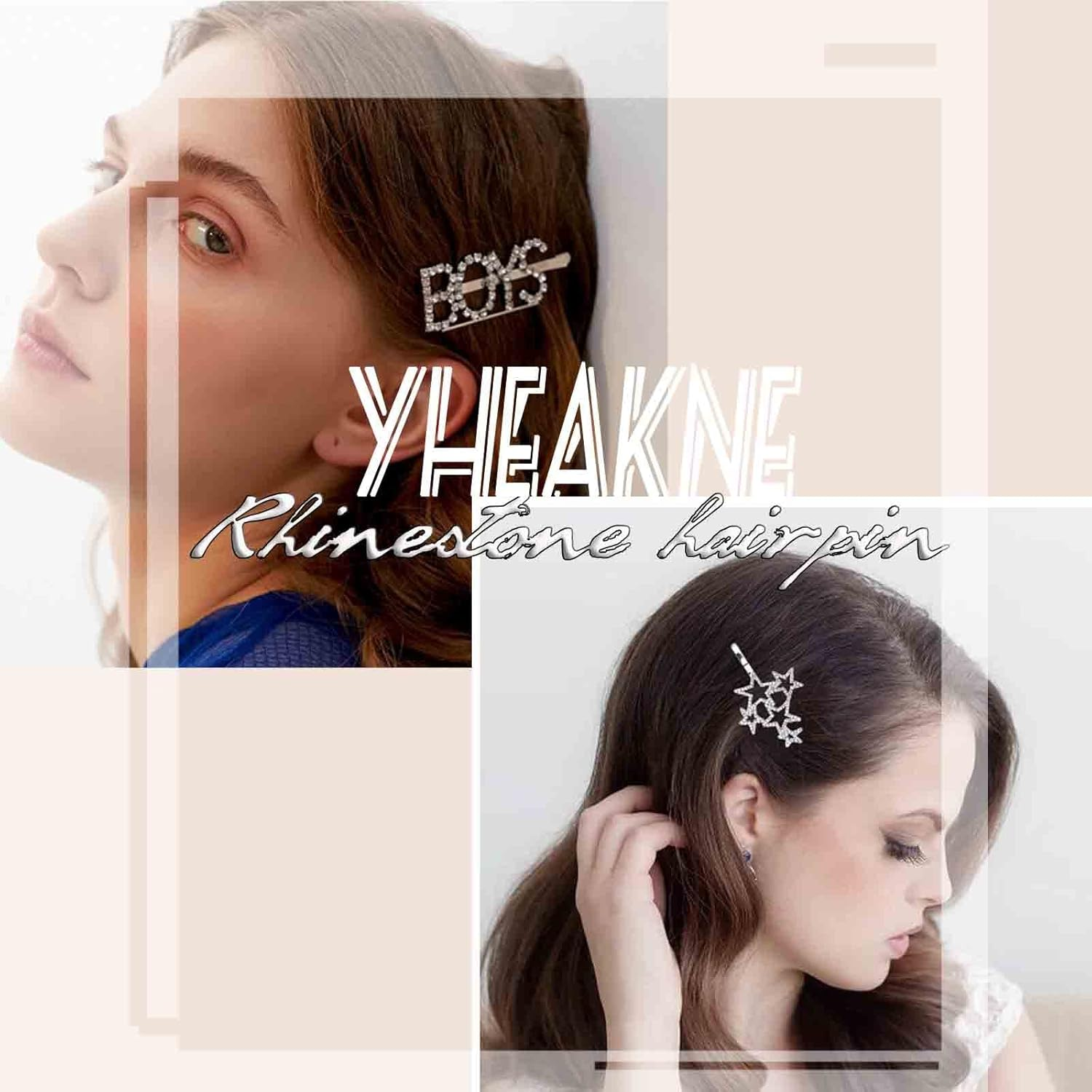 Yheakne Vintage Crystal Butterfly Hair Clip Silver CZ Butterfly Hair Clip Paved CZ Butterfly Hair Pin Glitter Rhinestone Headwear Barrette Head Clip Jewellery Women (Black) image number 2