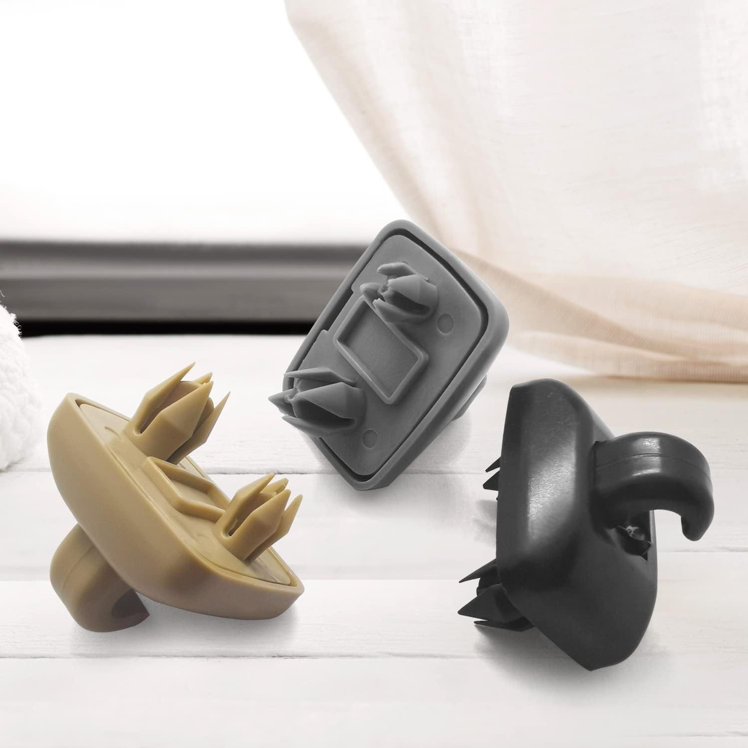 2PCS Inner Sun Visor Clips, Upgraded Car Visor Holder Hook - Compatible with Audi A1 A3 A4 A5 Q3 Q5 S3 S4 S5 TT, OEM: 8U0857562A (Beige) image number 1