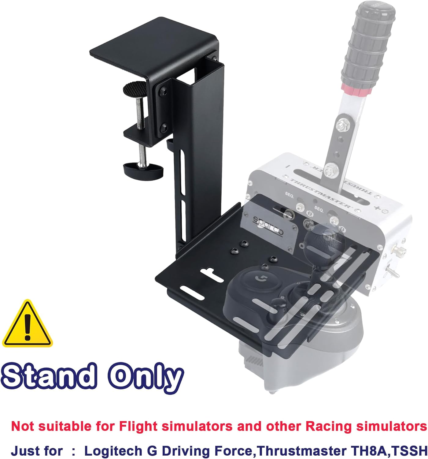 Racing Shifter Mount Handbrake Desk Mount for Racing Sim Shifter Handbrake Stand Compatible with Logitech G Driving Force, Thrustmaster TH8A, TSSH image number 1