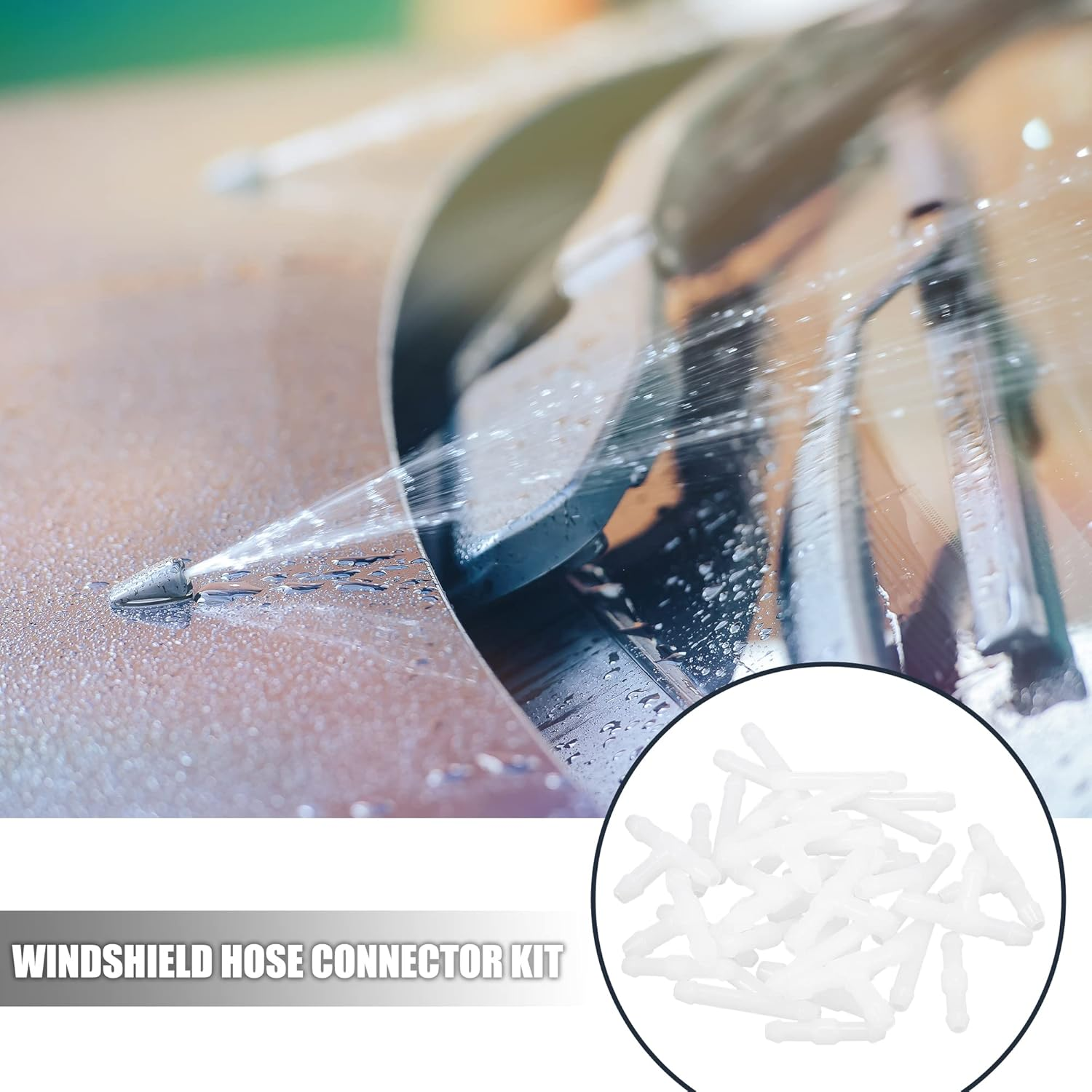 X AUTOHAUX 30Pcs I Shaped T Shaped Y Shaped Plastic 2 Way 3 Way Windshield Washer Hose Connector Tube Pipe Fitting Splitter Adapter for Car White