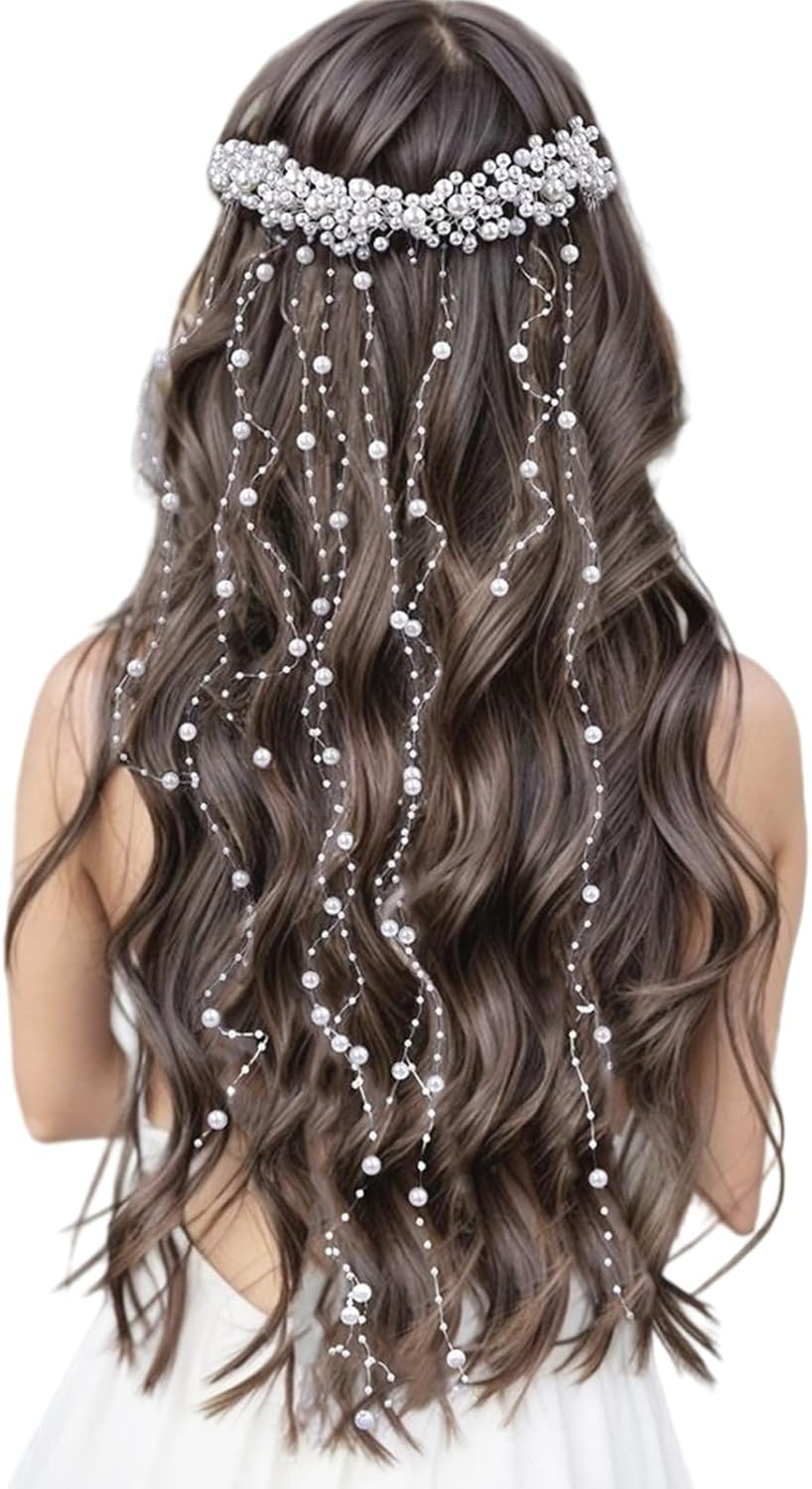 Xvilmaun Wedding Hair Comb Pearl - Bridal Hair Clip,Decorative Headpiece for Women Girls Bride Travel Photography, Wedding Headwear image number 1