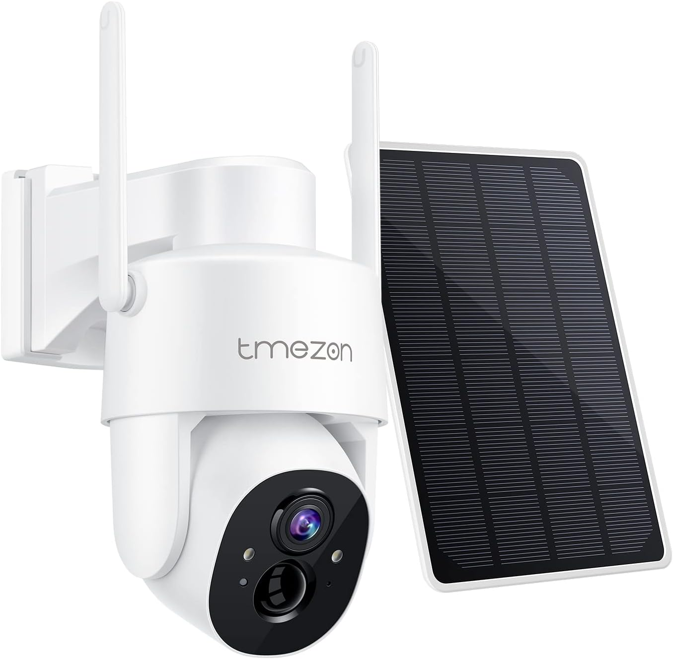 Solar Powered Security Camera TMEZON Outdoor Wireless 360&deg; PTZ Camera for Home Surveillance with 3MP Night Vision Pan Tilt Solar Powered, Motion Detection Record 2.4Ghz Wifi Vicohome App image number 2