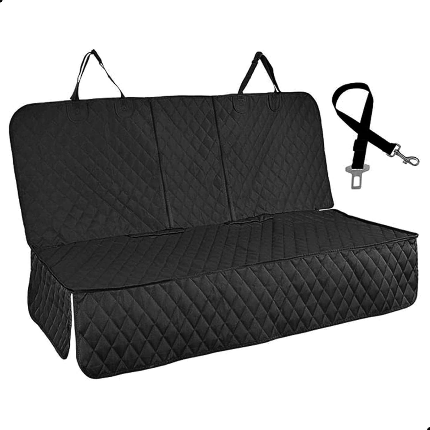 Dog Car Seat Cover for Pets 100% Waterproof Scratch Proof Nonslip Dog Hammock for Car with Side Flap 600D Heavy Duty Soft Back Seat Covers for Cars Trucks and Suvs