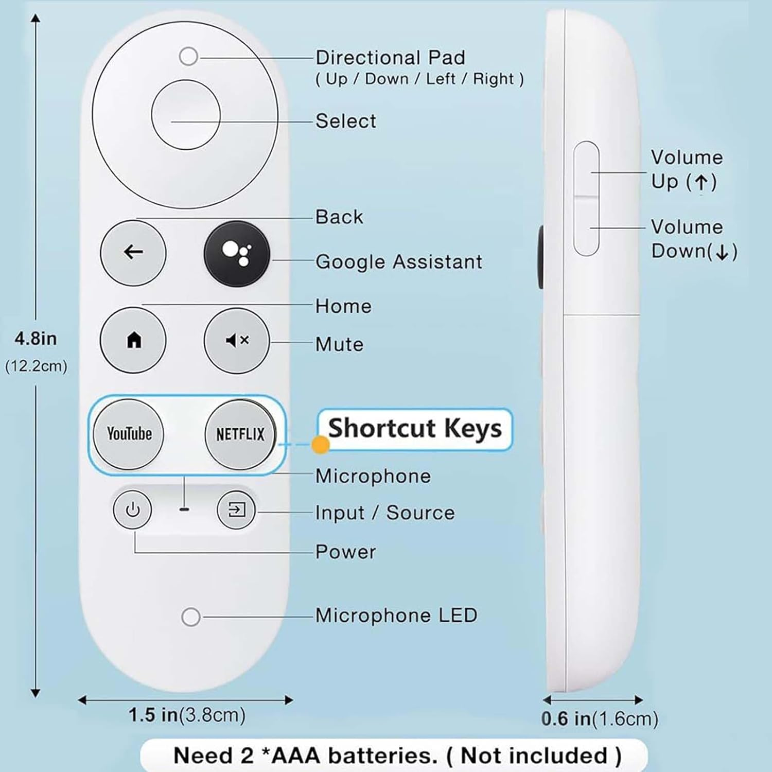 Replacement Voice Remote Control for Google Chromecast 4K Snow/Hd TV Remote Control for G9N9N, GA01409-US, GA01920-US, GA01919-US, GA01923-US, GA02463 image number 5