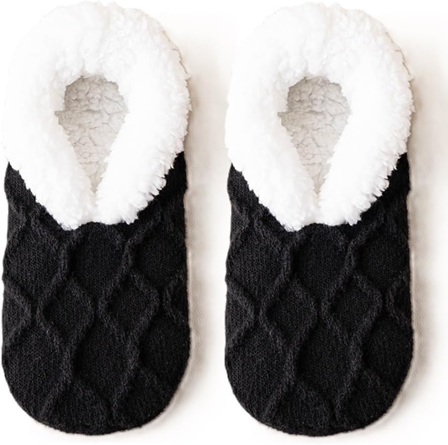 Slippers Socks for Women, Non-Slip Winter Warm Floor Socks, Cozy Sherpa Slipper Socks, Ultra Comfortable House Fuzzy Socks for Women