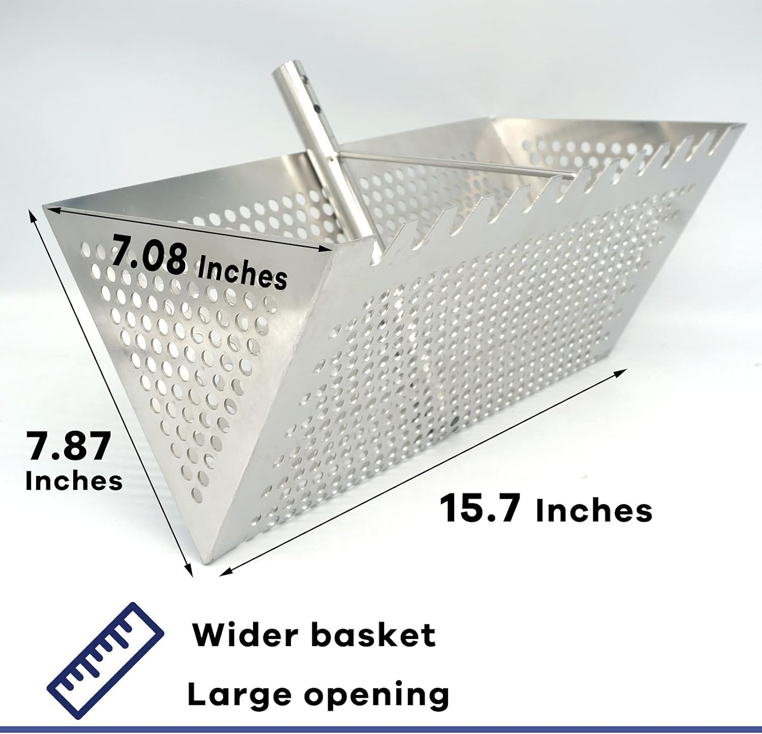 Sand Fleas Rake, Stainless Steel Sand Sifter, Detachable 47 Inches Long Handle, 15.7 Inches Width Basket, Sand Crab Catcher with Sharp Teeth,Collapsible Sand Fleas Catcher for Travelling. image number 5