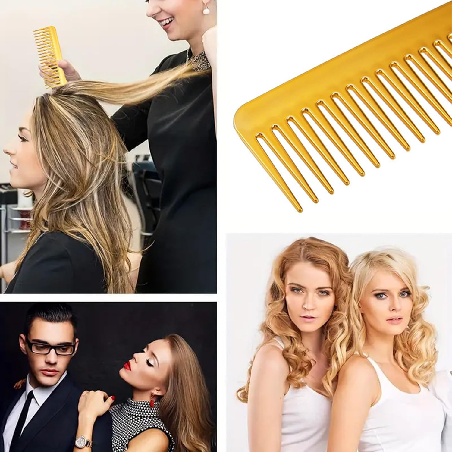 Clamp Brush for Straightening Hair, Double Sided Styling Comb Set, Beauty Makeup Straightening Brush Stylist Tool for Wet Dry Use image number 1