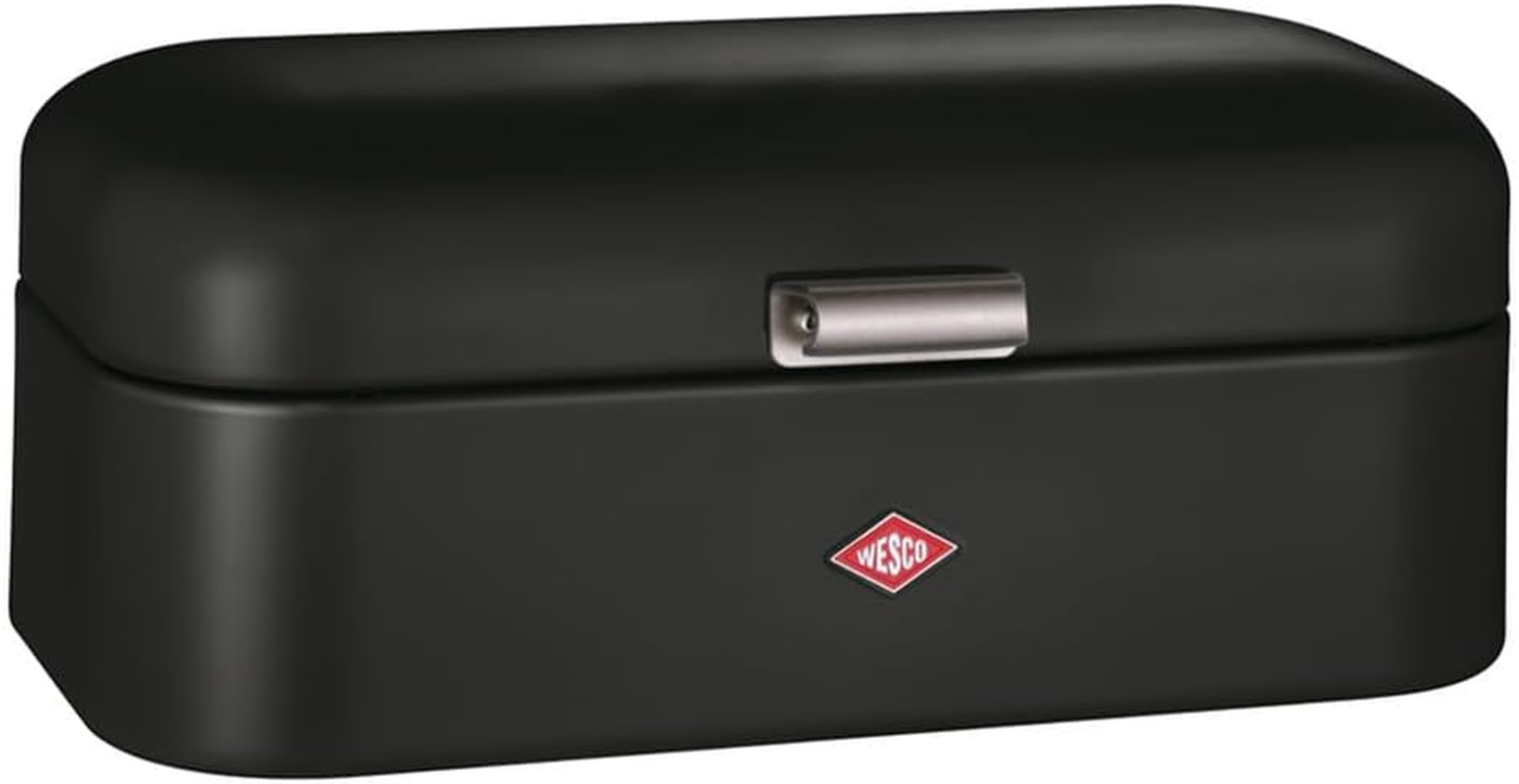 Wesco Grandy Bread Bin in Matt White, Powder-Coated Sheet Steel, Ventilation Holes and Sturdy Handle