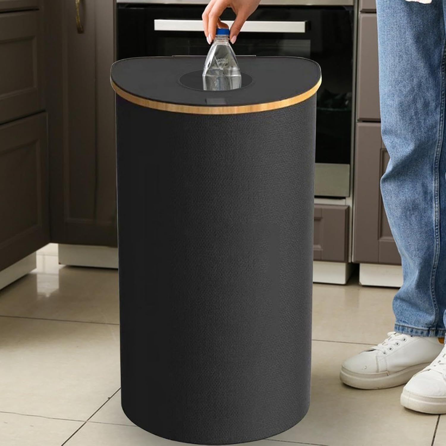 Recycling Bin for Kitchen, 100L Capacity Environmental Friendly Recycle Basket with Inner Bag, Machine Washable Reusable Bottle Bin for Home image number 3
