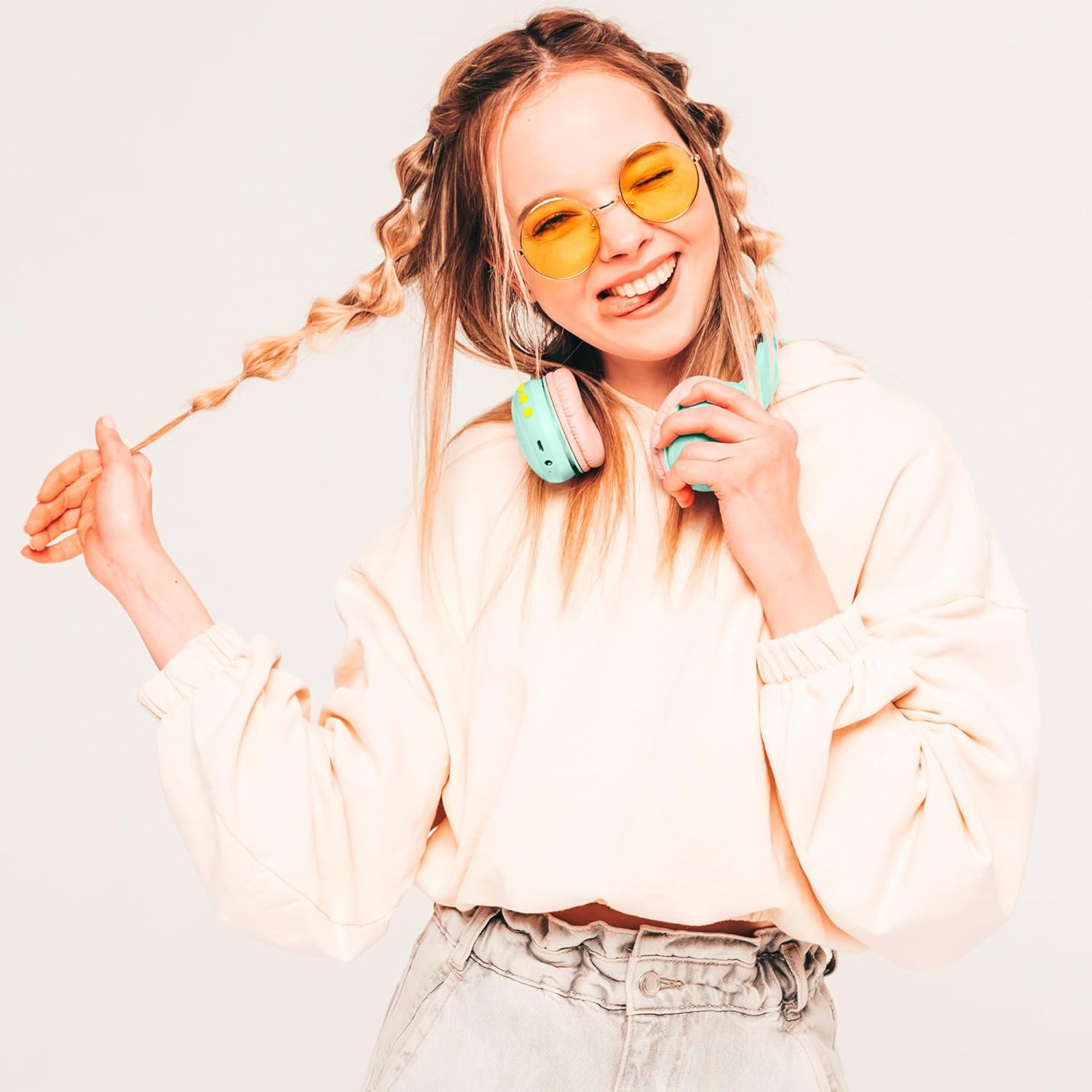 WONDEE Mr Wonderful Gifts Wireless Bluetooth Headphones Sound Quality with Exclusive and Cheerful Design Noise Cancelling Headphones Fitness Headphones image number 3