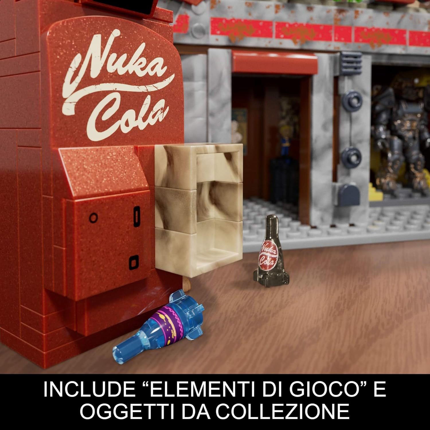 MEGA Fallout Action Figures Building Toys, Red Rocket Truck Stop with 824 Pieces, 2 Poseable Characters and Accessories, for Collectors image number 3