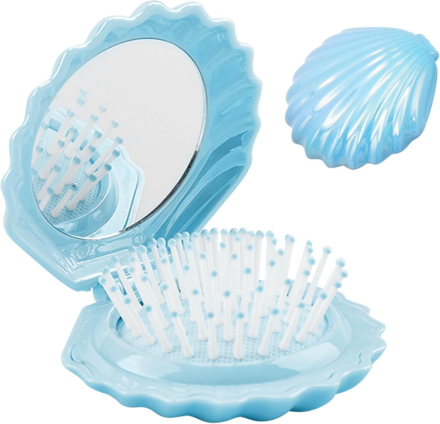 Colorich Mini Hair Brush with Mirror, Foldable Portable Comb, Women, Travel Hair Brush, Small, Portable Hair Styling Tools for Girls and Women image number 3