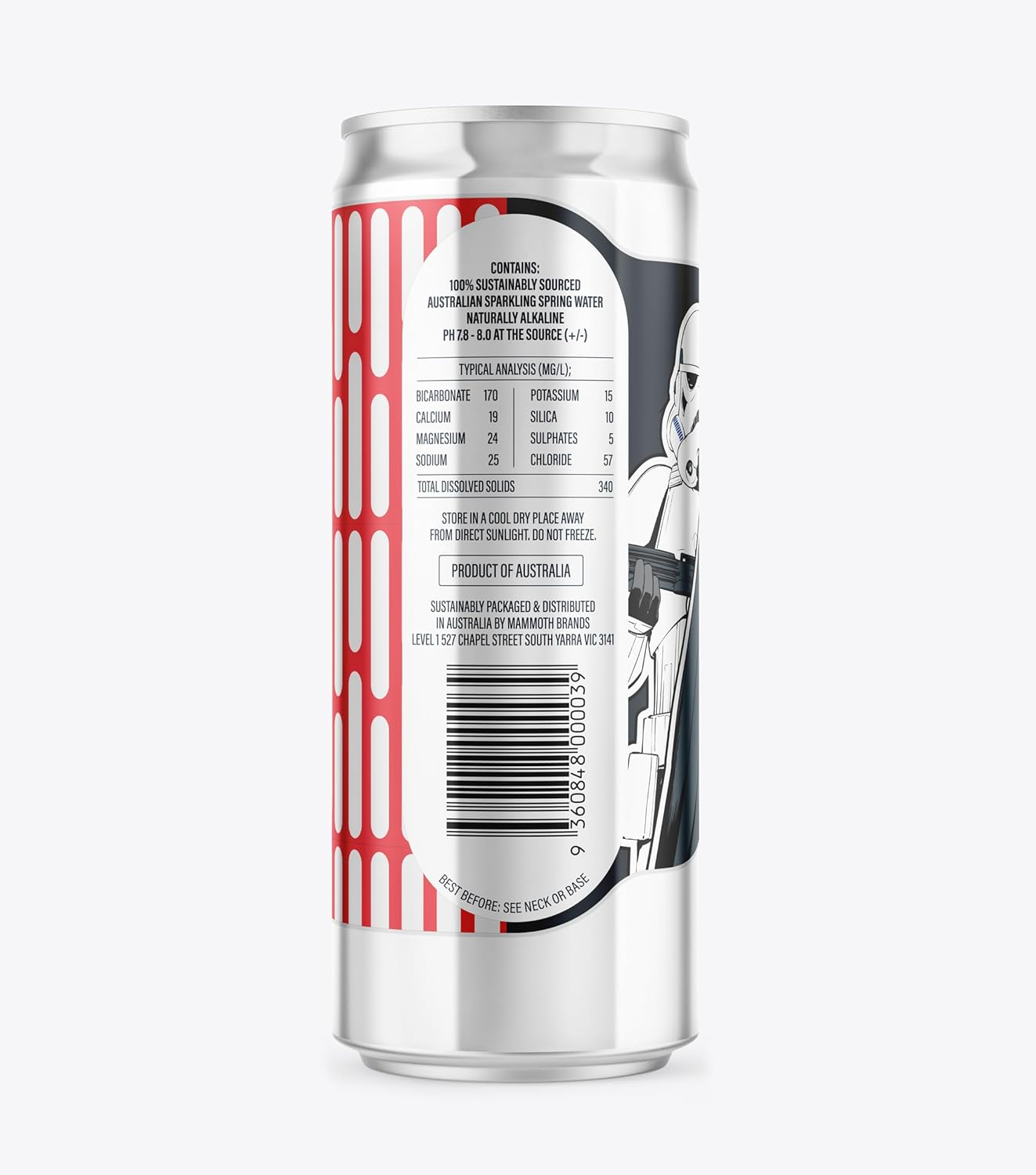 Rippl Star Wars Darth & Stormtrooper Canned Sparkling Mineral Water, 330 Ml, 24 Pack image number 3