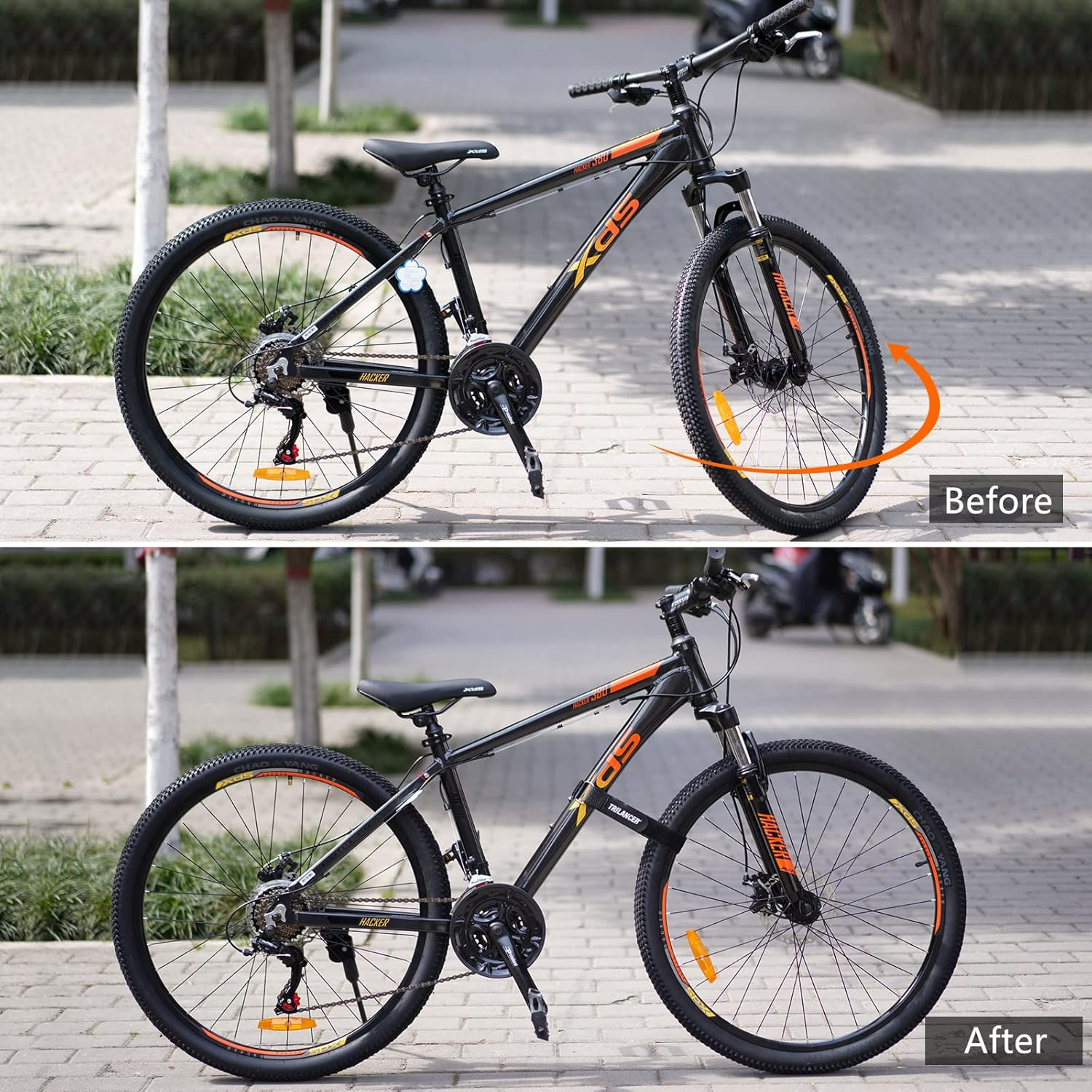 Bike Rack Straps, 4-Pack Trilancer Adjustable Bike Wheel Stabilizer Strap with Hook and Loop for Car and Wall Mount, for Transportation and Storage (65 Cm X 3.8 Cm) image number 4