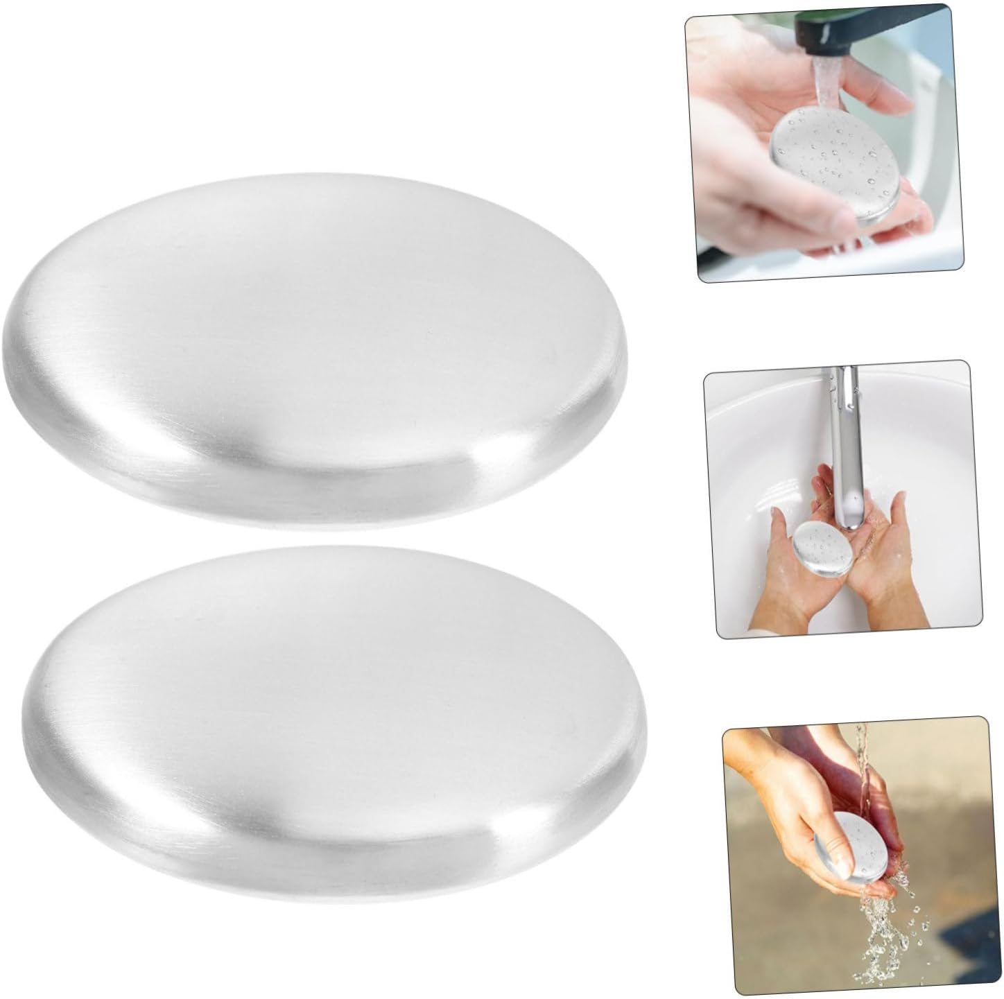 RORPOIR 2Pcs Stainless Steel Odor Removing Soap Bars Metal Soap for Kitchen for Odor Absorption for Hands