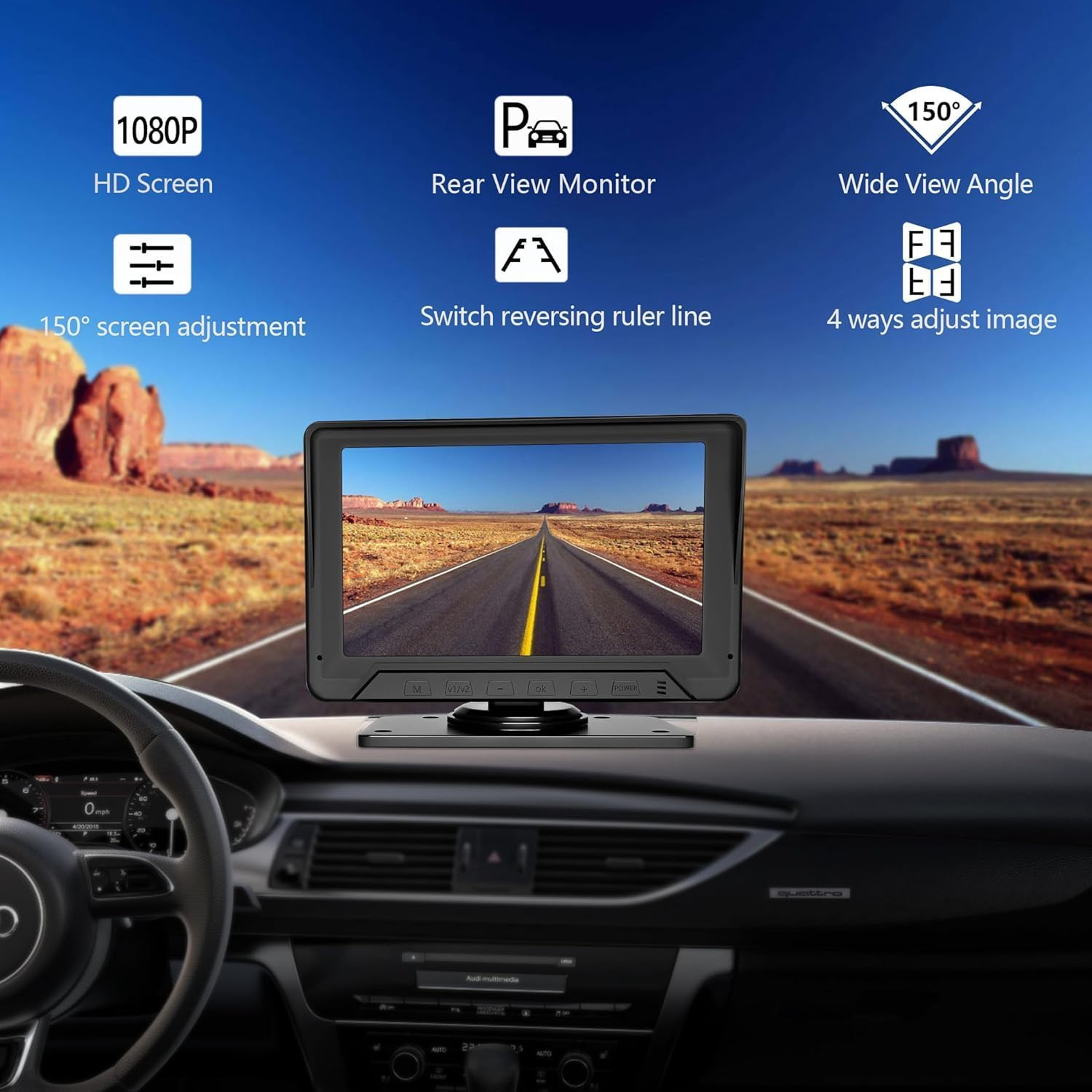 7Inch Monitor with IP69 Waterproof Night Vision Backup Camera Easy to Install,Hd 1080P Delay Free Picture Quality Suitable for Cars, Trucks Suvs Etc. image number 6