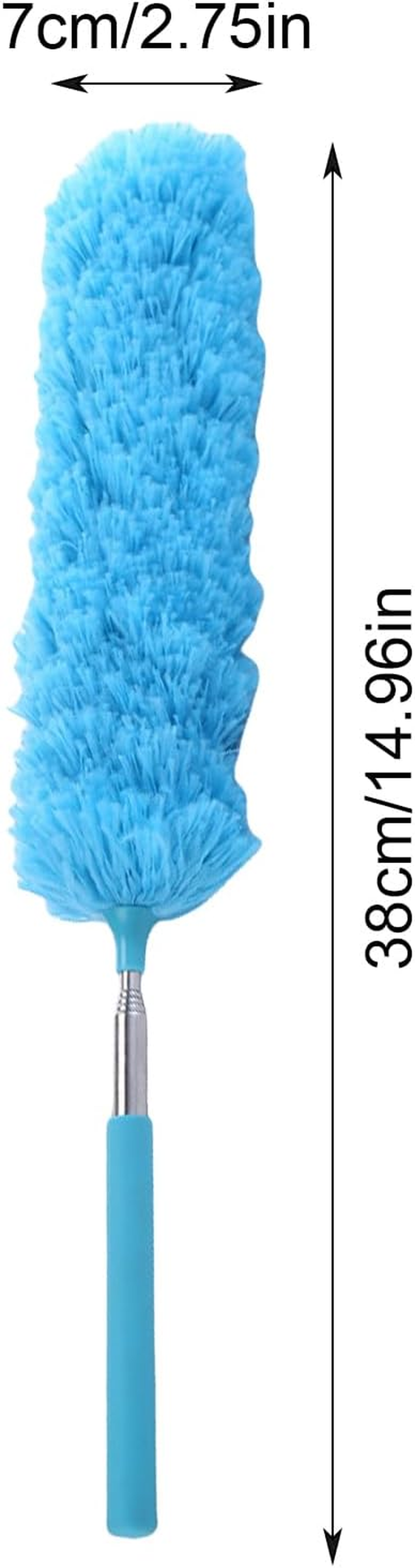 Extendable Feathers Duster Bendable Microfiber Long Handled Duster, Flexible Hand Cobweb Cleaner with Telescoping Pole for Cleaning High Ceiling Fans, Cars, Blinds, Cobweb, Furniture