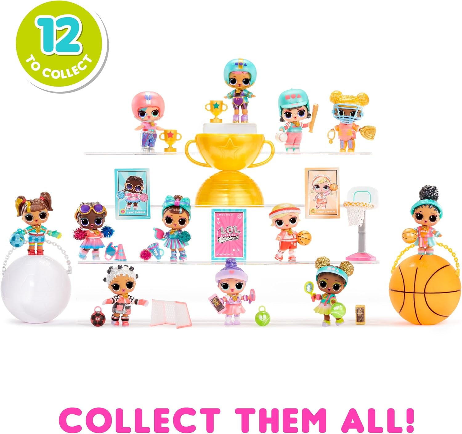 L.O.L. Surprise! All-Star Sports Vault Collection Tots - Includes 1 Doll, Blind Packaging, 12 Dolls to Collect, Unbox 8 Accessories, Ideal Present for Kids Ages 4+ image number 3