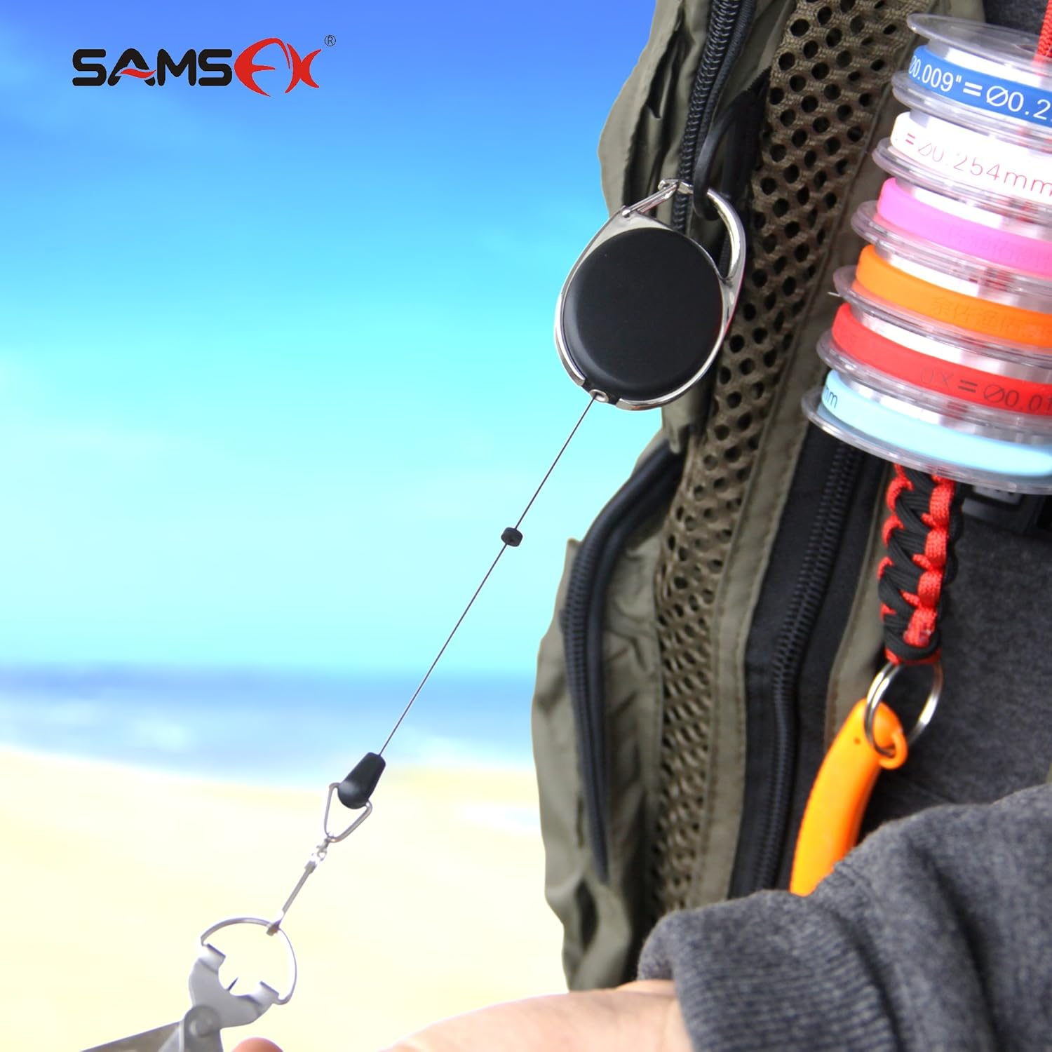 SAMSFX Fly Fishing Zinger Retractor for Anglers Vest Pack Tool Gear Assortment Combo 3Pcs in Pack image number 3