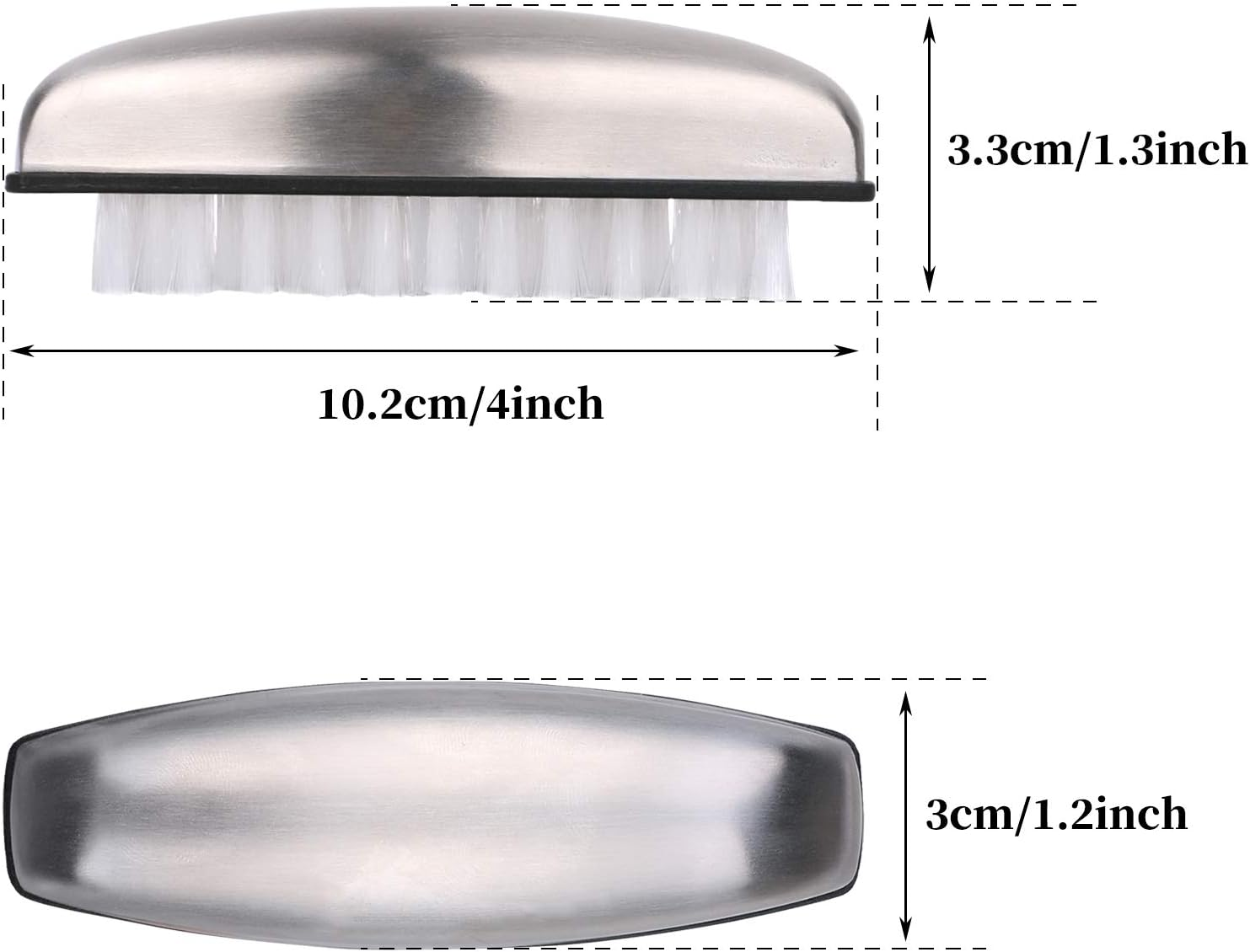 Yebeauty 2 PCS Nail Brushes for Cleaning, Stainless Steel Fingernail Cleaner Toe Cleaning Scrubbing Brushes Pedicure Nail Scrubber image number 4