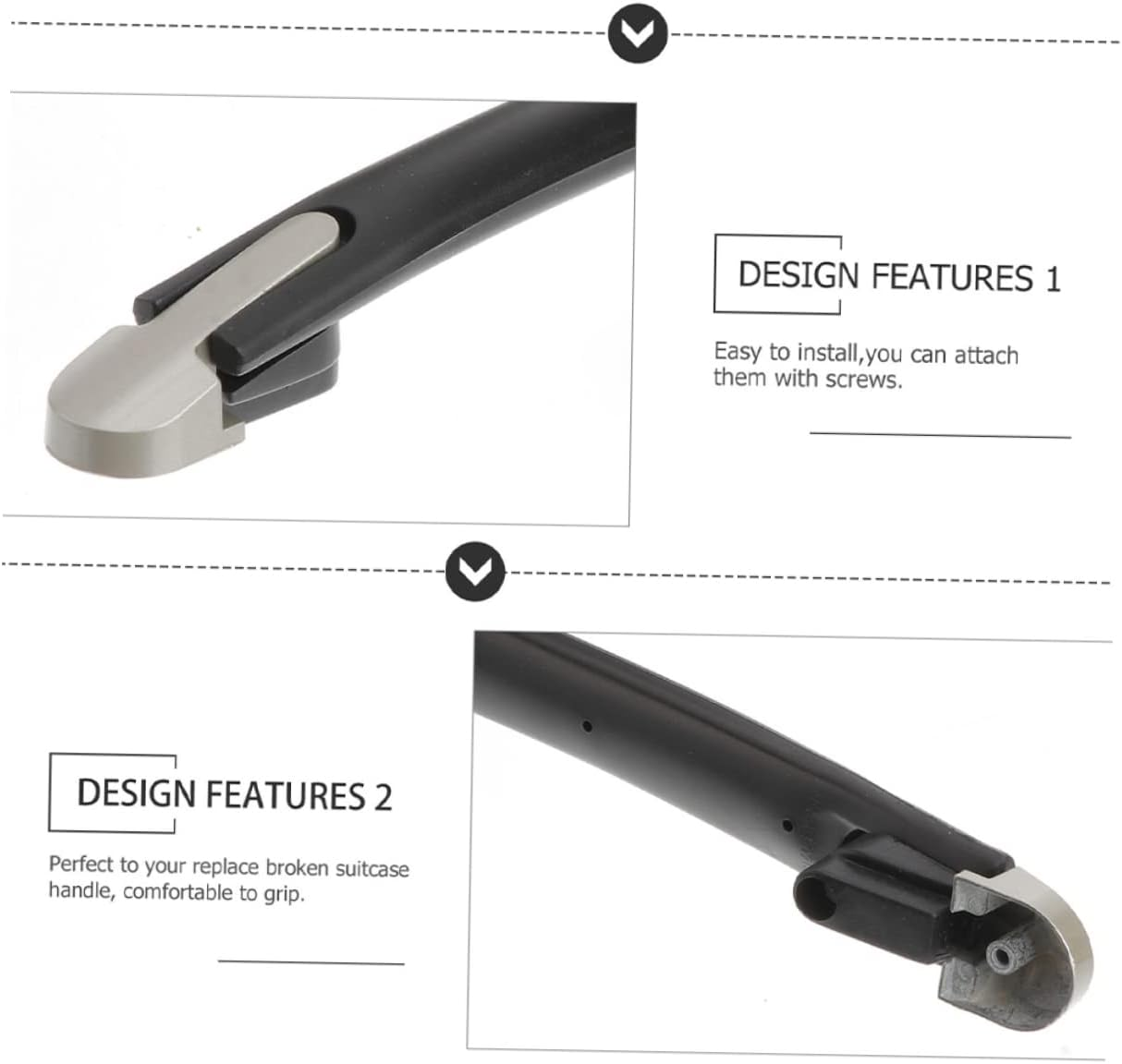 CALLARON Luggage Case Grip Handle Replacement Plastic Suitcase Handle Screws Travel Suitcase Accessory Sturdy for Travel Gear image number 3