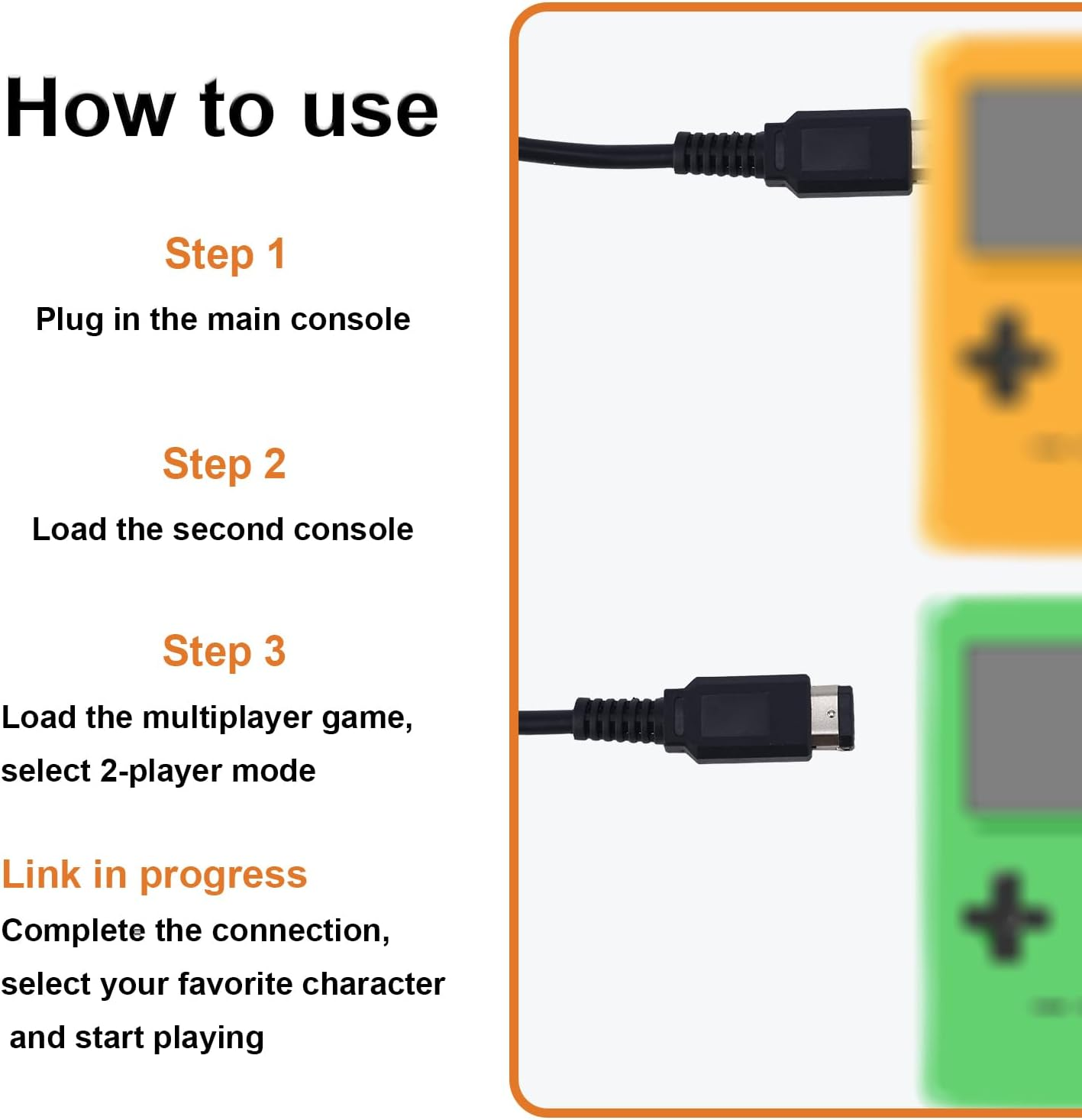 BTFO Verbindungskabel, 118Cm Kupfer PVC 2 Spieler Spielkabel Verbindungskabel F&uuml;r Videospielkonsolen Geringe Verz&ouml;gerung Starke Verbindung F&uuml;r Spieler image number 5