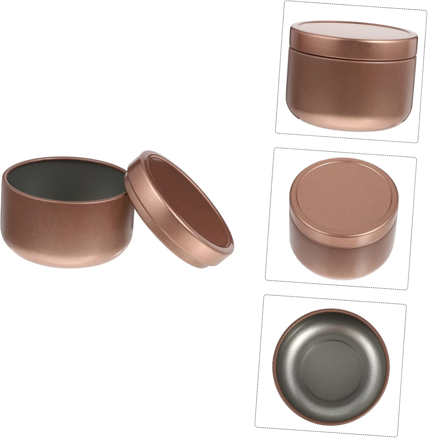 STOBOK 12Pcs Empty Tinplate Candle Jars Balm Containers for DIY Home Fragrance and Xmas Decoration Storage image number 3