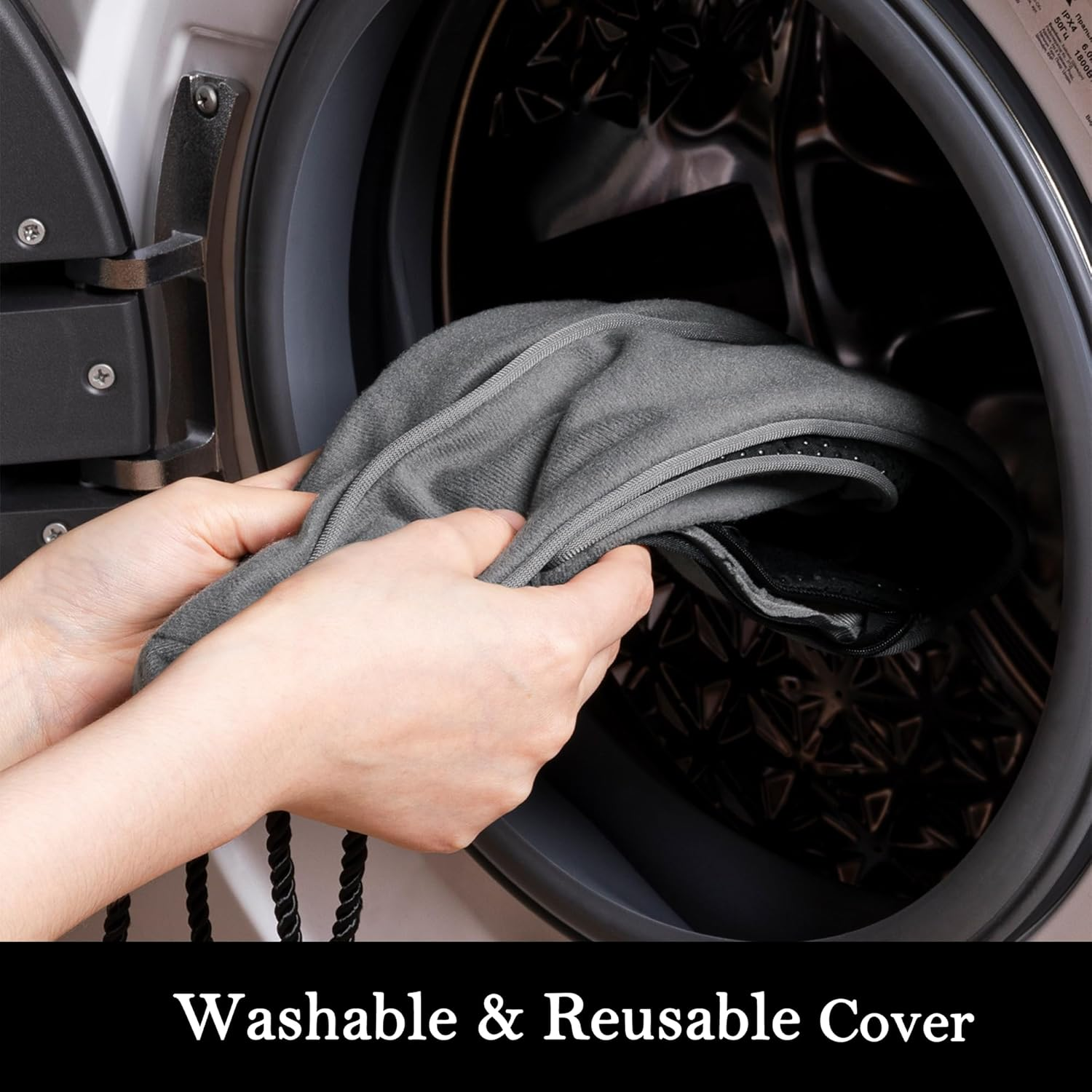 Sunolga 38" Door Draft Stopper Blocks Hot Cold Air with Removable Washable Cover for Gaps up to 3", All-Season Noise, Light, Dust and Wind Seal for the Bottom of Door and Window, Grey image number 5