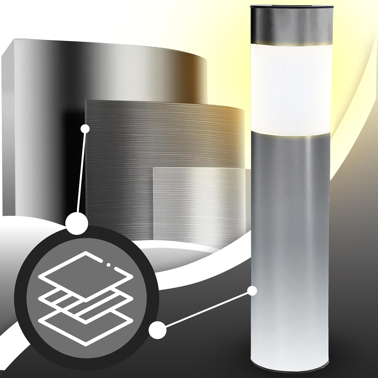 Retoo LED Outdoor Path Lamp, Path Light, Stainless Steel IP44 - Garden Lamp with E27 Socket 230 V, Standing Lamp for Outdoors, Weatherproof Outdoor Light, Garden Light, Outdoor Path Lighting image number 2