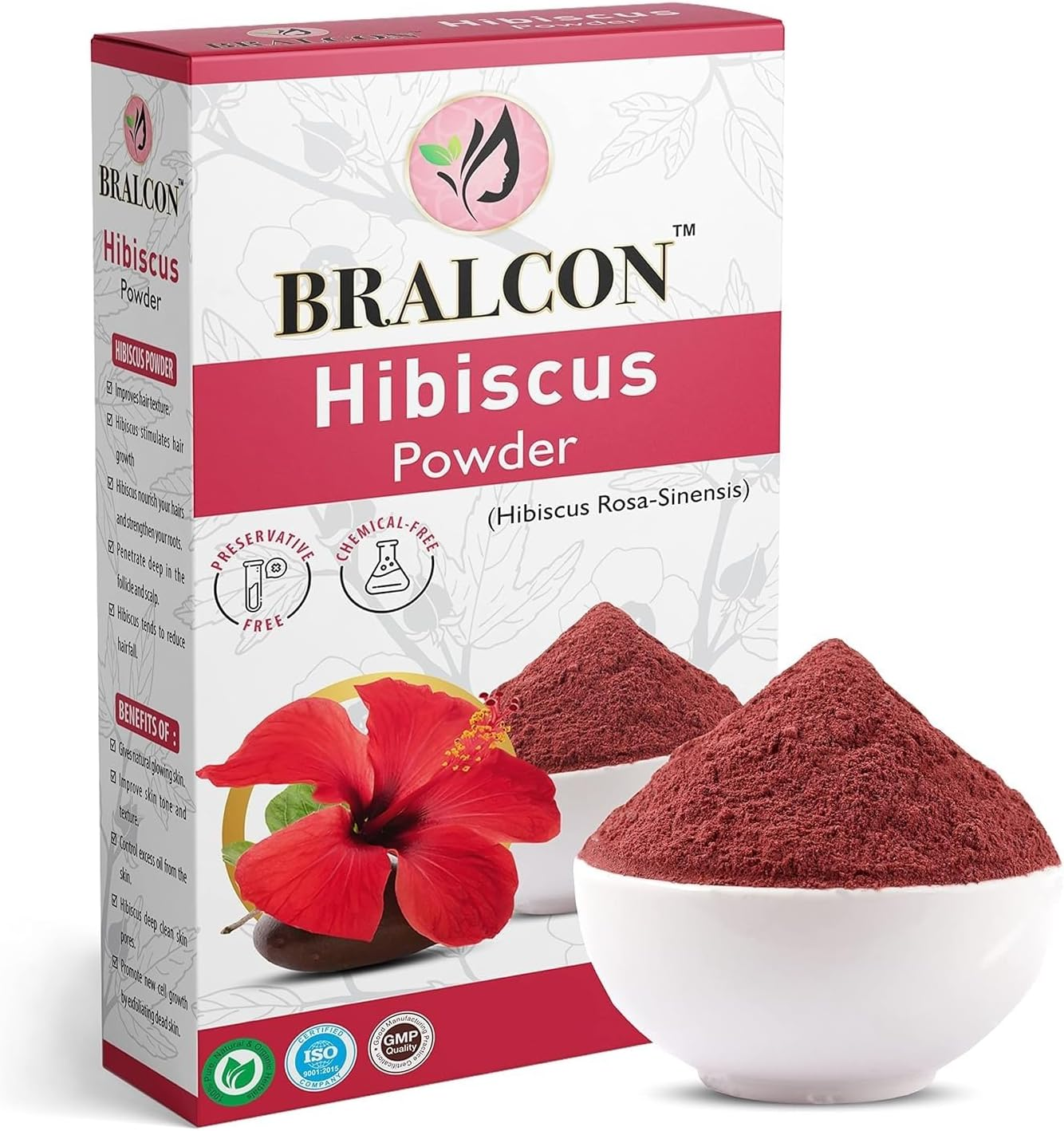 BRALCON Organic Amla, Hibiscus, Bhringraj Powder Combo -300G (100G X 3 Pack)| Hibiscus Powder, Amla Powder, Bhringraj Powder for Hair Growth, Hair and Skin Care |Hair Care & Face Pack Powder image number 5
