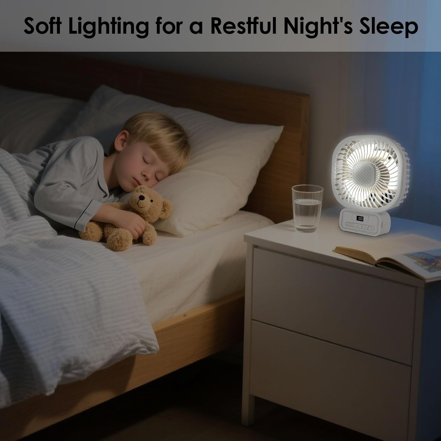 YLSD Portable Desk Fan, 5000Mah Battery-Powered Tripod Clip-On Stroller Fan, 3-Speed Adjustable Rotatable Personal Fan for Desk, Outdoor, Strollers, Car Interior, Camping image number 6