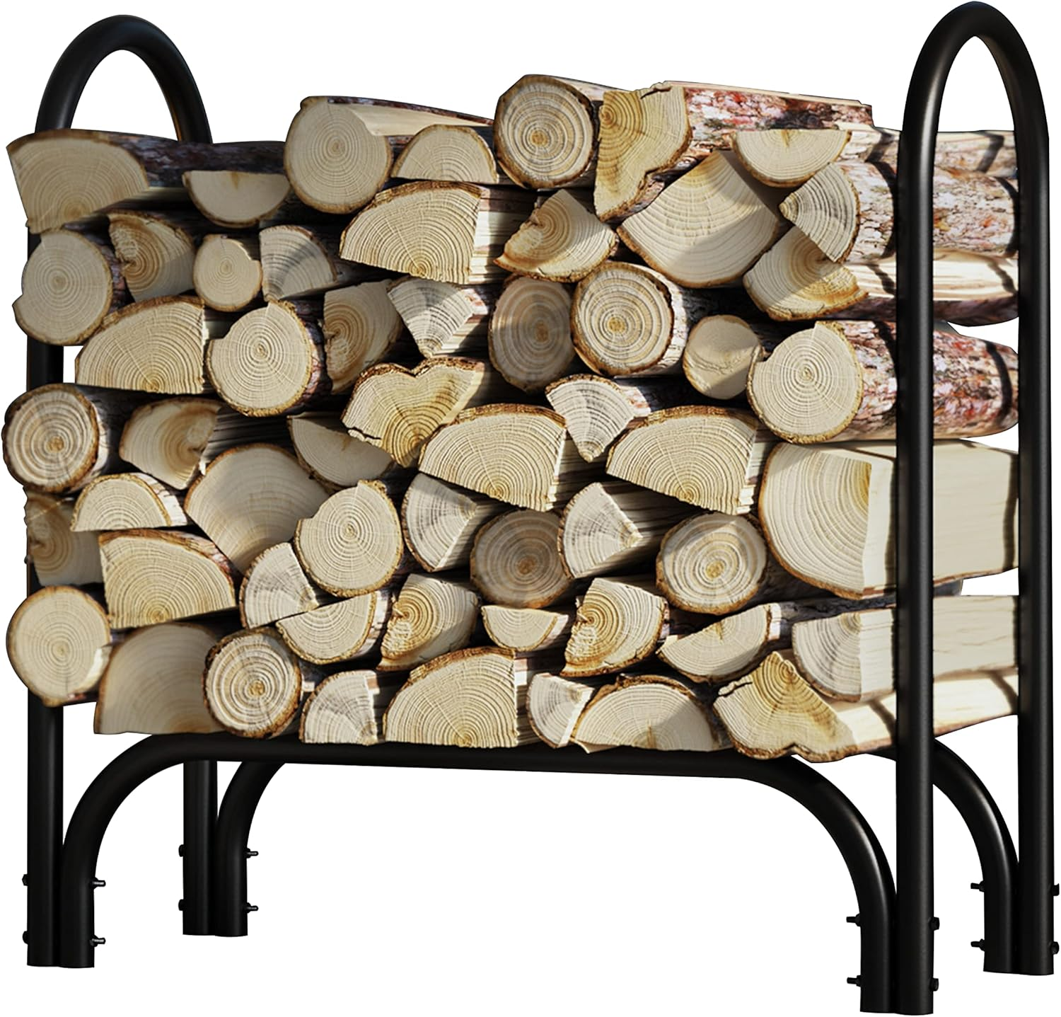 Fire Beauty Firewood Rack Log Holder,Log Storage Holder,Storage Rack,Firewood Stacker for Fireplace Indoor Outdoor(Middle)