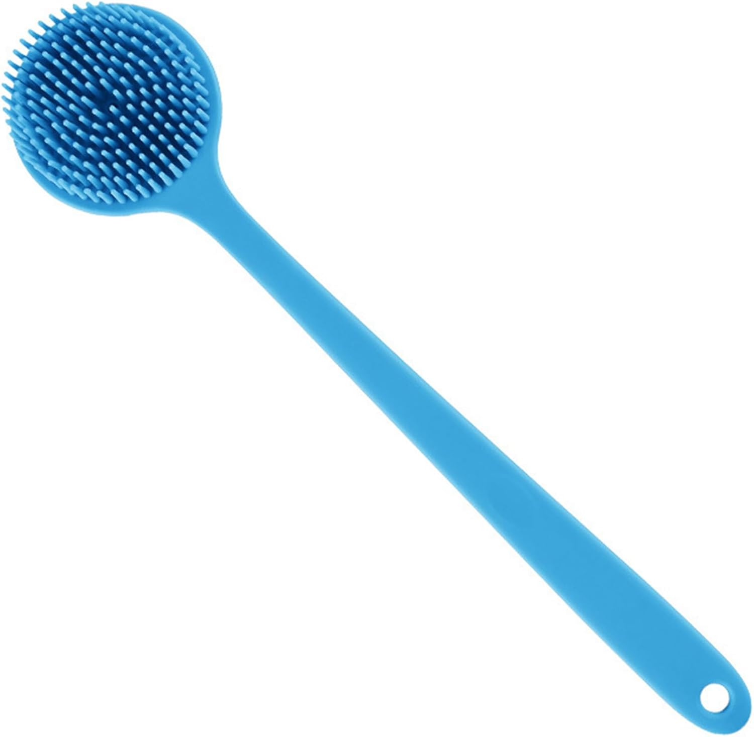 Silicone Back Scrubber for Shower, Double Sided Shower Brush for Shower Exfoliating and Massage, Body Bath Brush with Long Handle, Long Handle Back Scrubber for Men and Women, Exfoliation Brush (GRY)