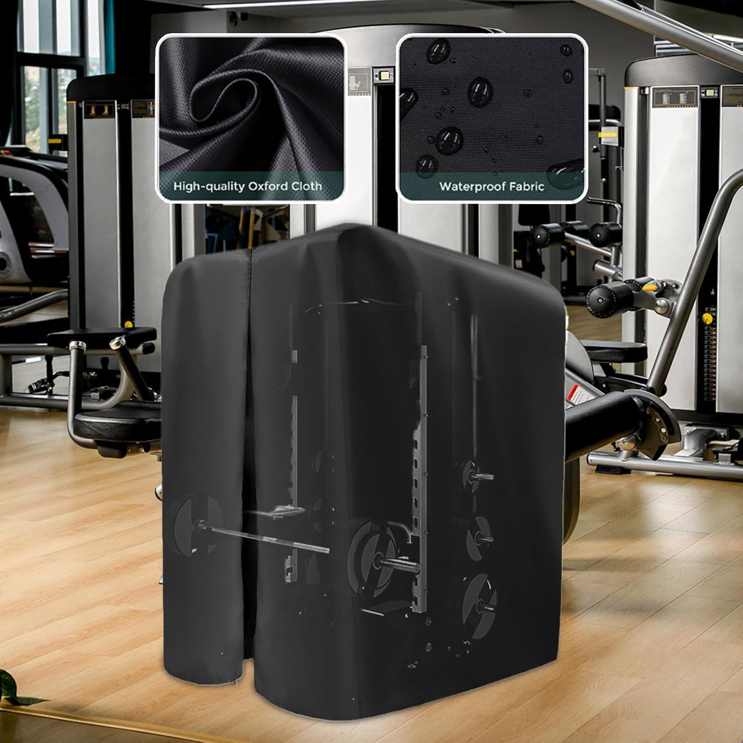 Gym Rack Cover - Waterproof 420D Oxford Protection | Workout Equipment Protective Cover | for Dumbbell Outdoor Home Commercial Exercise Training image number 5