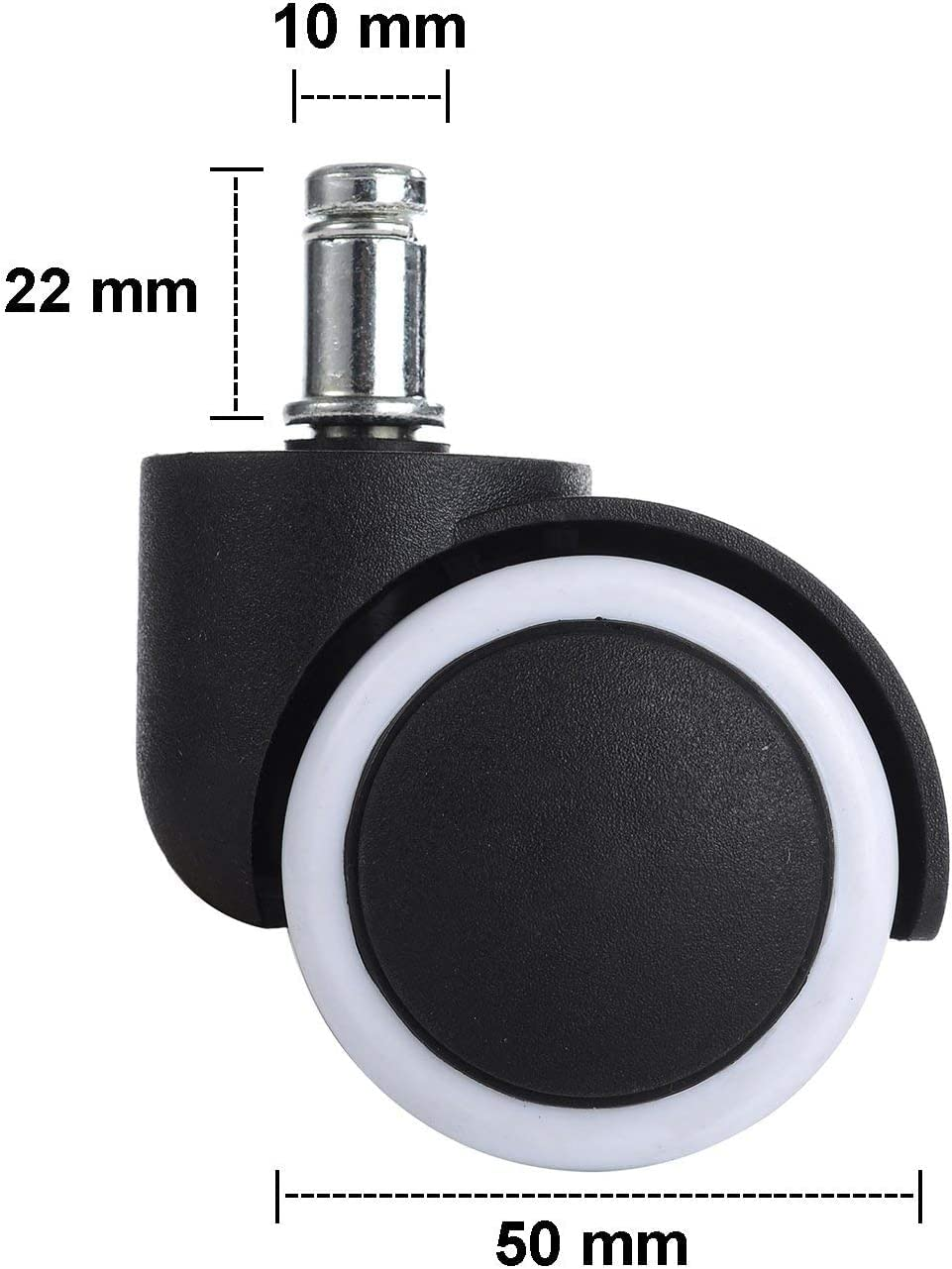 GWHOLE 5PCS Office Chiar Casters Wheels 10Mm Pin 50Mm Roll Replacement Office Desk Chair Wheels image number 5