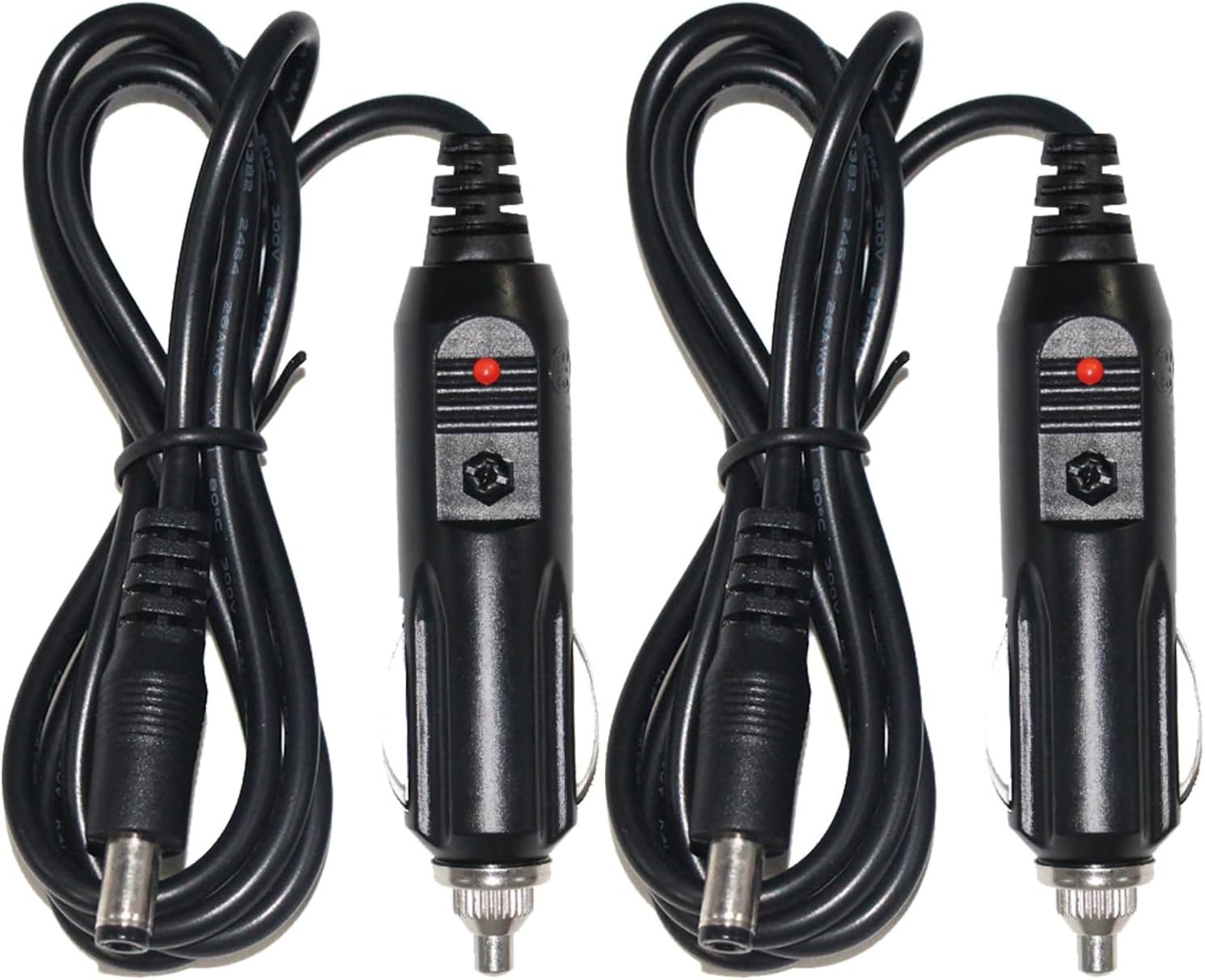 12V 15A Male Plug Cigarette Lighter Adapter 12V 2.1Mm X 5.5Mm DC Barrel Jack Cord Car Cigarette 15Amp Fuse 20AWG 4FT Length 2 Pack image number 4