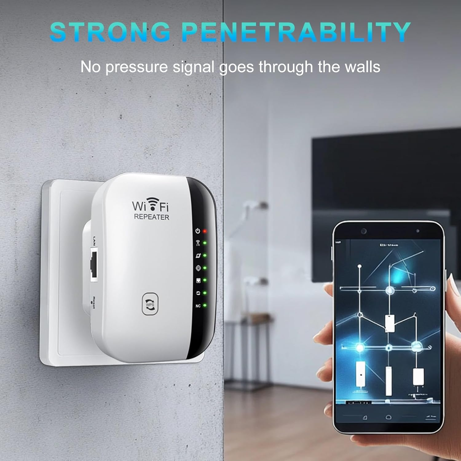 Newest Wifi Booster,Wifi Extender,Wifi Repeater Covers up to 3650Sq.Ft and 45 Devices,Wireless Internet Booster with Ethernet Port,Quick Setup,300Mbps Wifi Range Extender image number 6