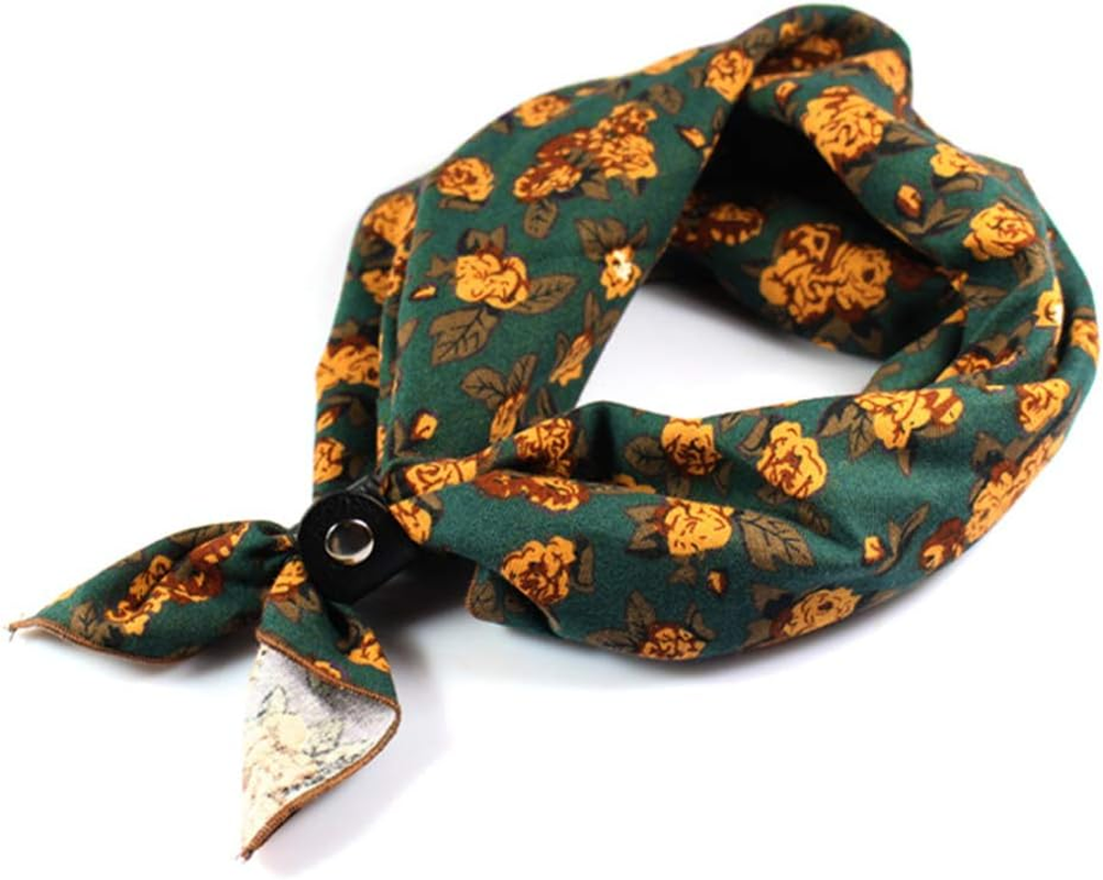 Neckerchiefs for Men, 24''&times; 24'' Multicolored Patterned Cotton Scarves with Buckle