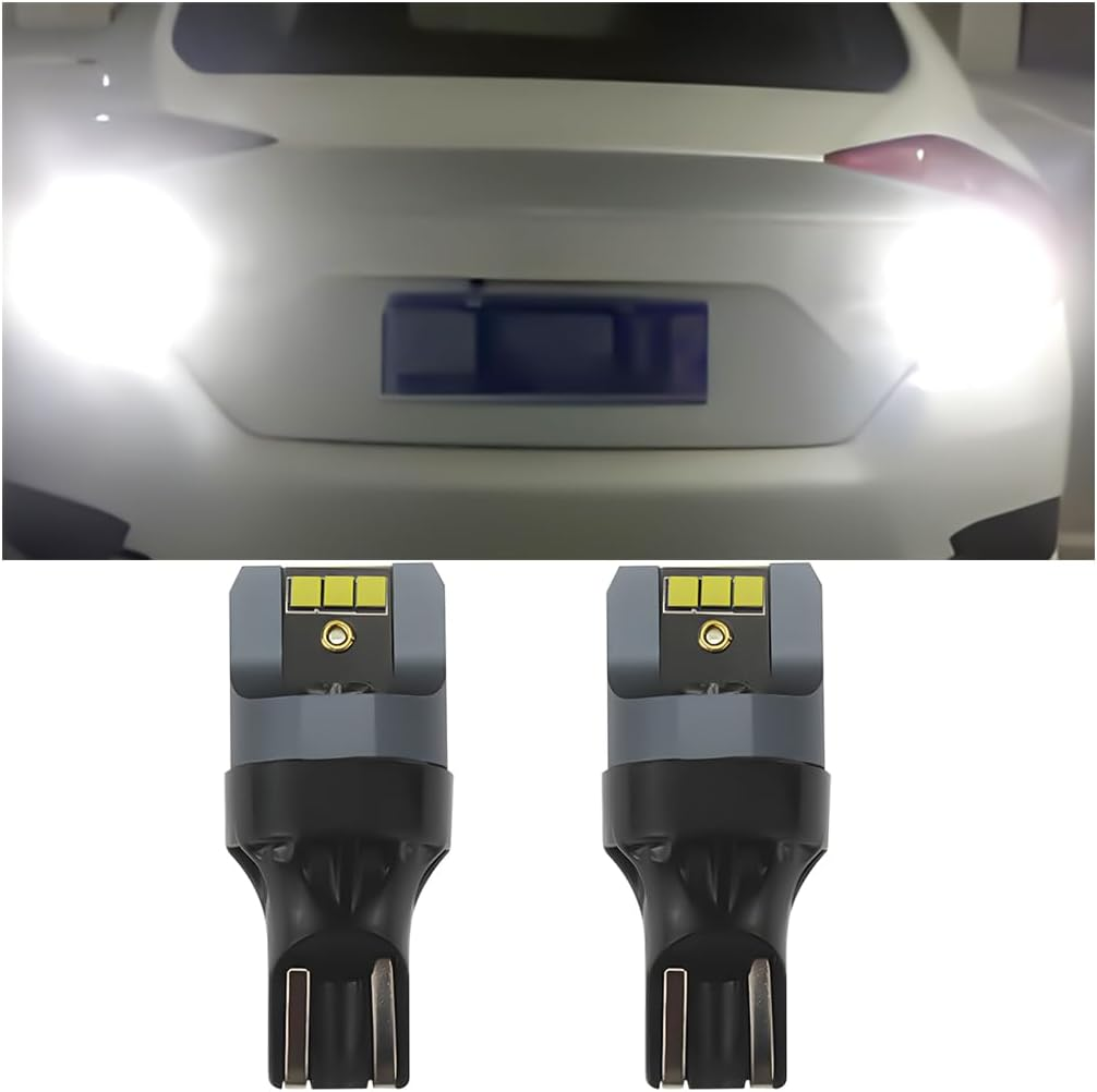 2PCS Car LED Bulb Backup Reverse Light, Auto T15-6SMD-2020 CSP 2-SMD T15 906 W5W T16 921 912 W16W Side Marker Cornering Trunk Light, Super Bright Mini Canbus Error Free（White）