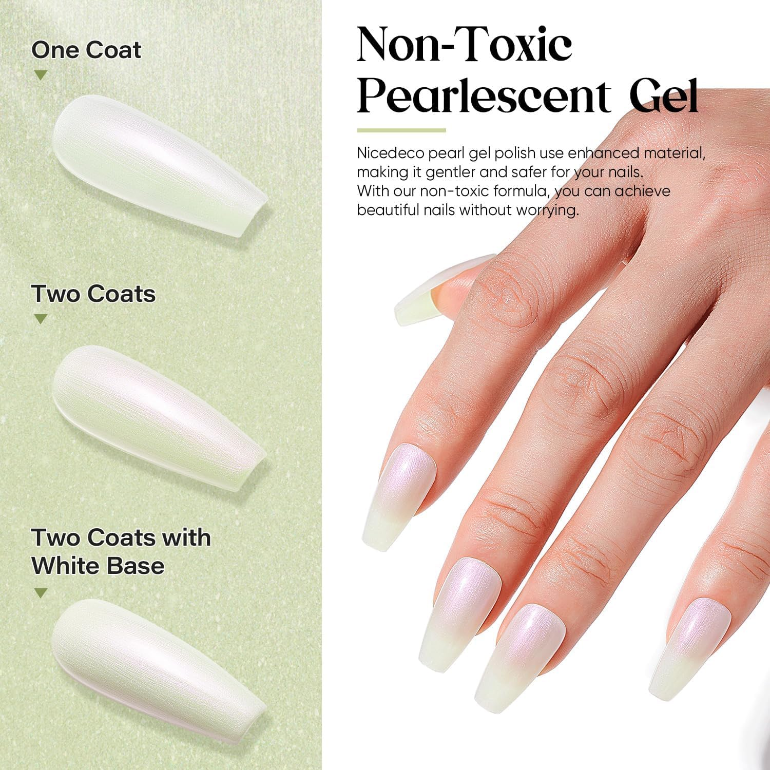 Nicedeco Hema Free Gel Nail Polish Cruelty Free Vegan 1 Pcs 15Ml Pearlescent Gel Polish Soak off LED U V Gel for Nail Art Manicure Salon DIY - 001 image number 4