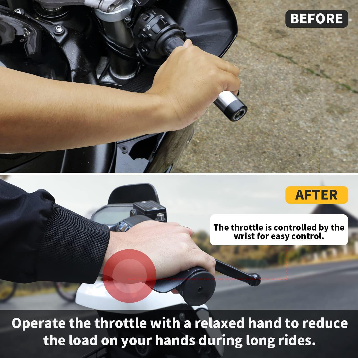 Alpha Rider Universal 22MM Black Throttle Mounted Motorcycle Cruise Assist Oil Control for Aprilia BMW Bimota Ducati Honda Kawasaki Suzuki Triumph Yamaha Street Bike Sport off Road Scooter Naked ATV image number 2