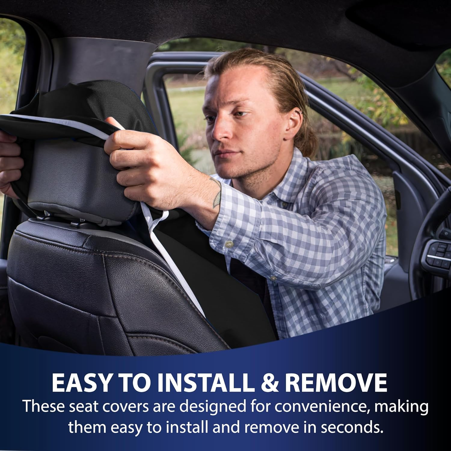 Dri Seats Waterproof Seat Cover - Protect Your Seats Free after the Gym, Runs, Swimming, Biking, Yoga, Surfing & Beach Trips - Black image number 3