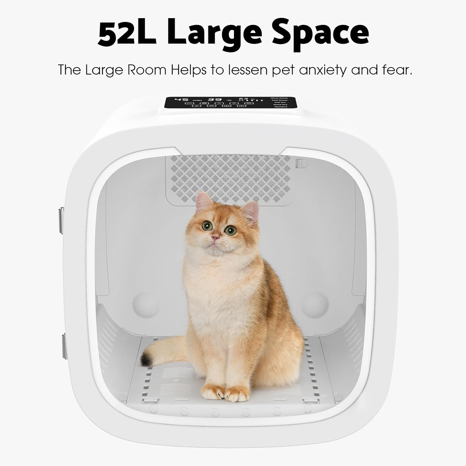 Advwin Automatic Pet Dryer Box for Pet Grooming, Ultra Quiet Fast Hair Dryer 52L Capacity for Cats and Small Dogs, 360&deg; Drying and Touch Panel, Smart Temperature Control image number 6