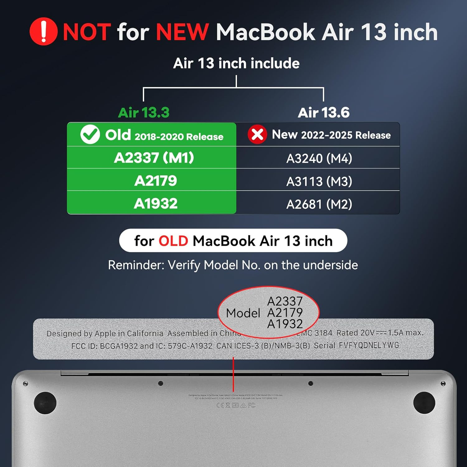 Eoocoo Hard Case Compatible with Macbook Air 13 Inch 2022 2021-2018 M1 A2337 A2179 A1932 with Retina Display, Air 13.3 Inch Case + Keyboard Skin Cover + Screen Protector, Crystal Clear image number 2