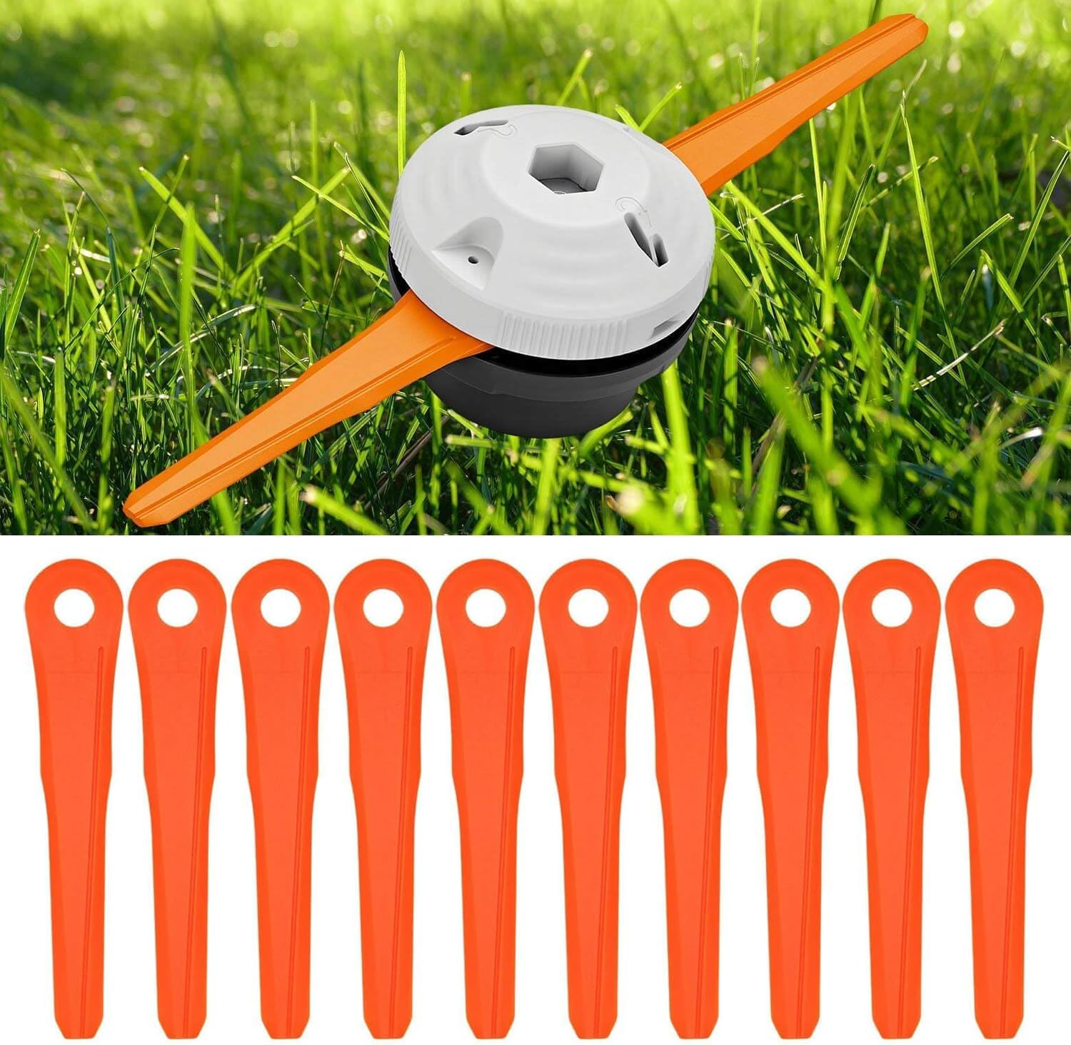Pack of 24 Plastic Blades for Stihl Polycut 6-2, 6-3, 7-3, 28-2, 48-2, Sharp Durable Replacement Blade 40020071000, High-Quality Cutting Blade for Mower Trimmer
