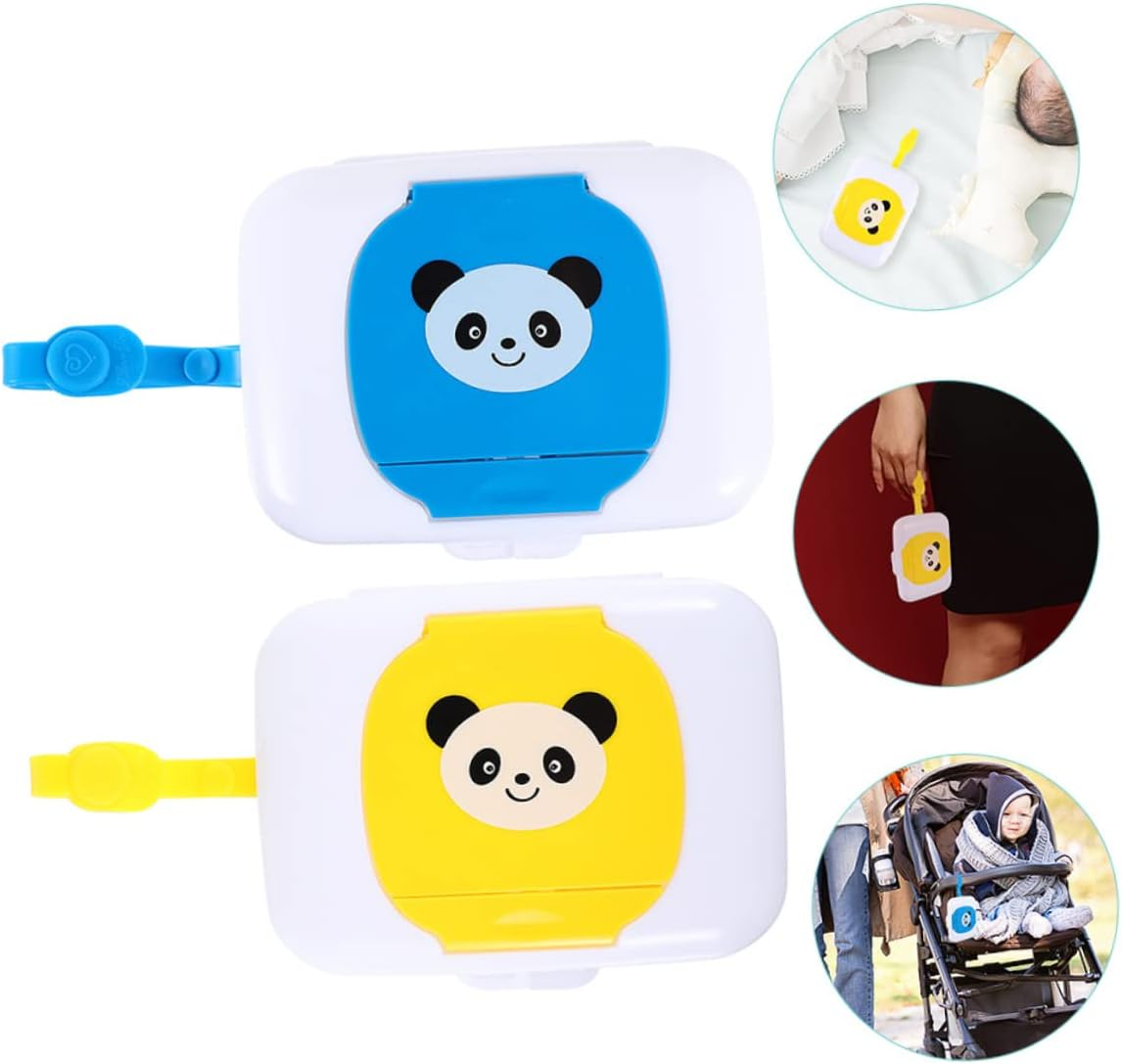 2Pcs Lovely Dispenser Portable Baby Wipes Holder Wet Tissue Boxes