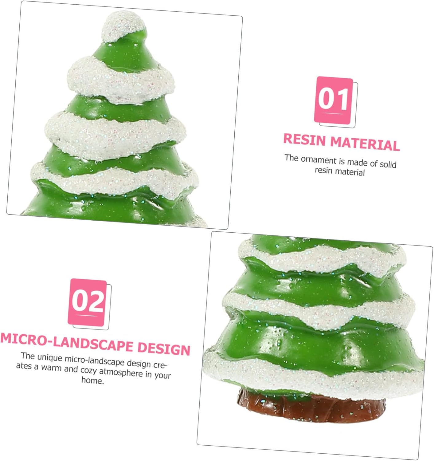 WOONEKY Desktop Christmas Tree Decorations Set 12Pcs Santa Claus Snowman Mini Xmas Tree Ornaments Festive Home Decor image number 1