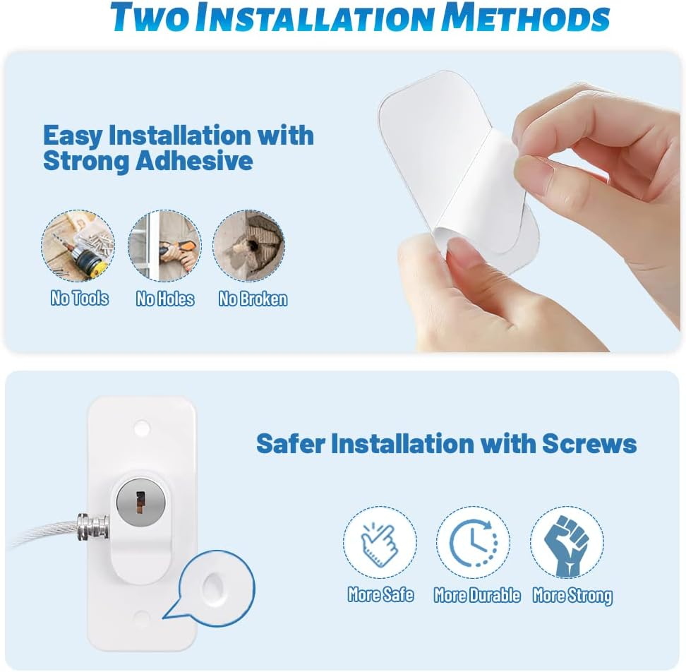 2Pcs Window Locks Set for UPVC Windows,Window Restrictor Locks for Children Security with Screws Keys image number 6