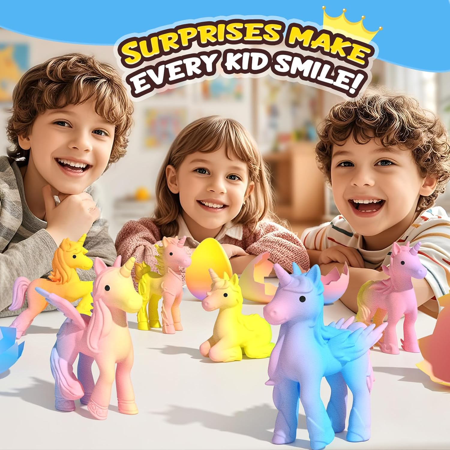 Unicorn Hatching Rainbow Eggs for Kids - 6 Pack Unicorn Gifts for Boys & Girls, Birthday Easter Basket Stuffers Gift Ideas for Kids 3+ Year Old - Girl Gifts for Ages 3 4 5 6 7 8 image number 1